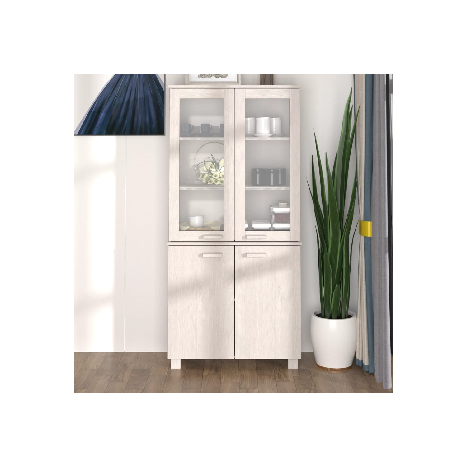 vidaXL Highboard HAMAR Solid Wood Pine White
