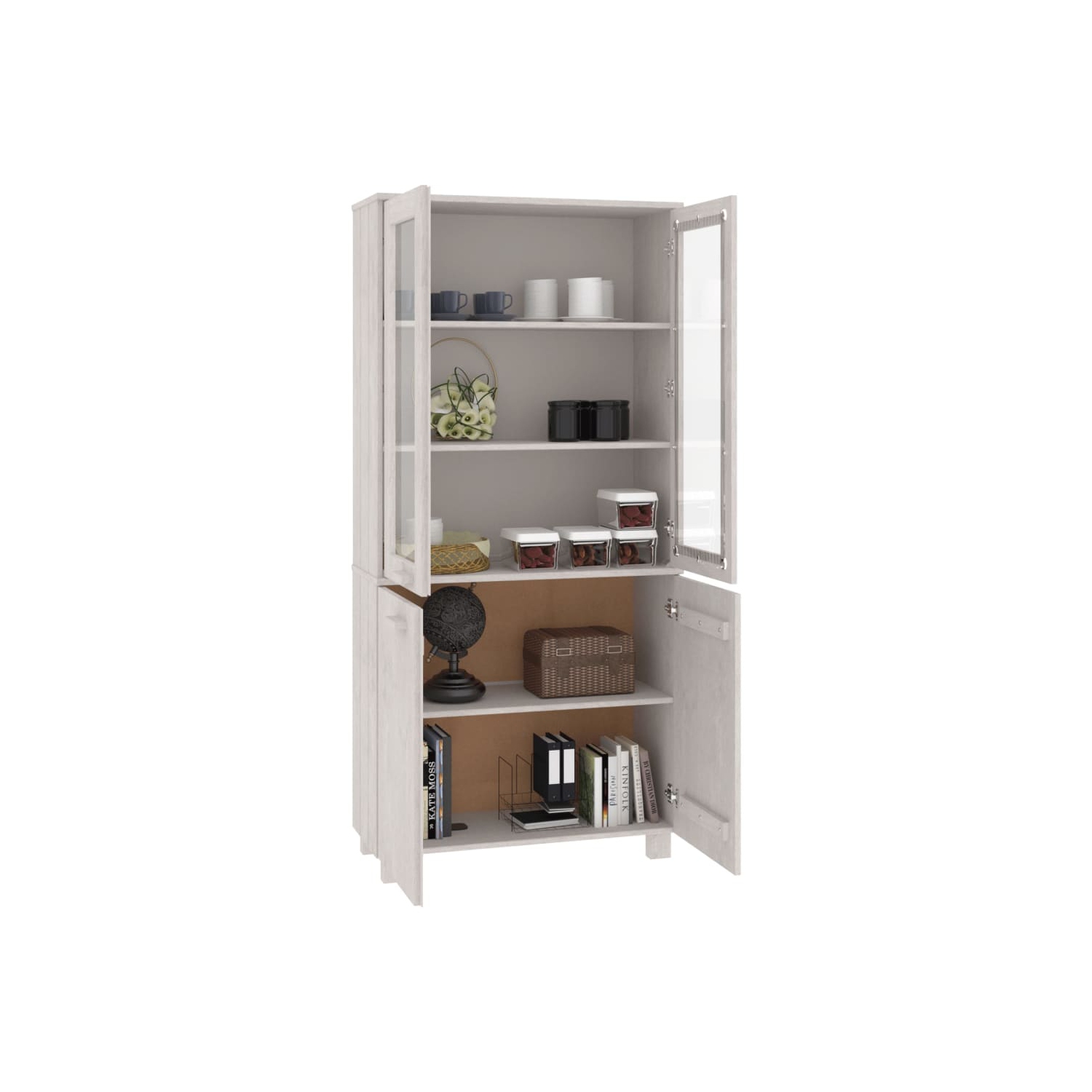 vidaXL Highboard HAMAR Solid Wood Pine White