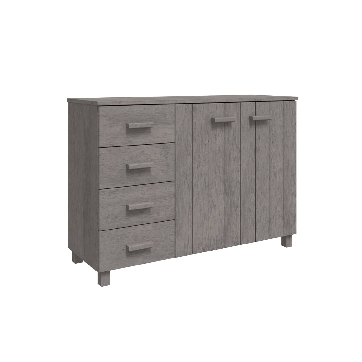 vidaXL Sideboard HAMAR Light Grey 113x40x80 cm Solid Wood Pine