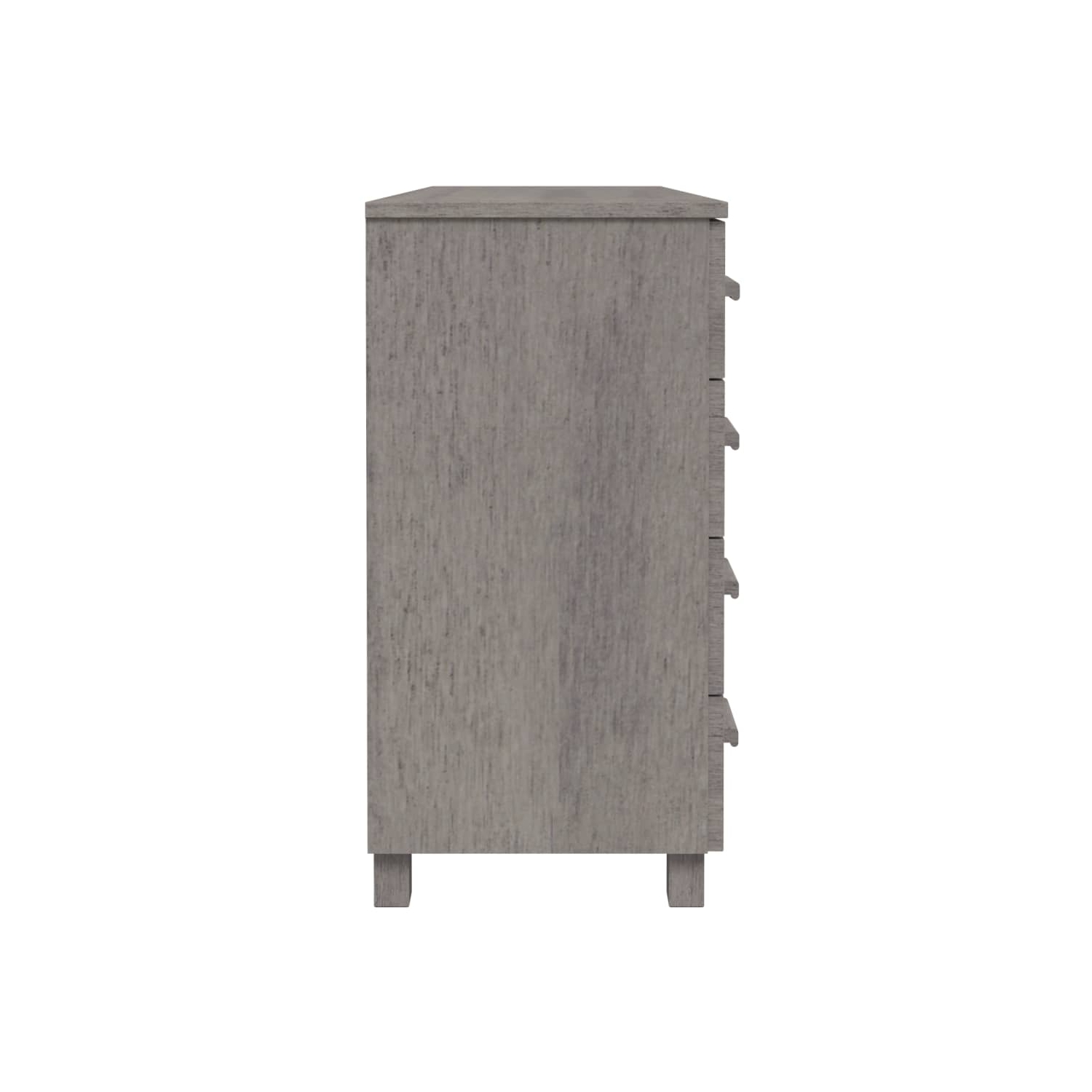 vidaXL Sideboard HAMAR Light Grey 113x40x80 cm Solid Wood Pine