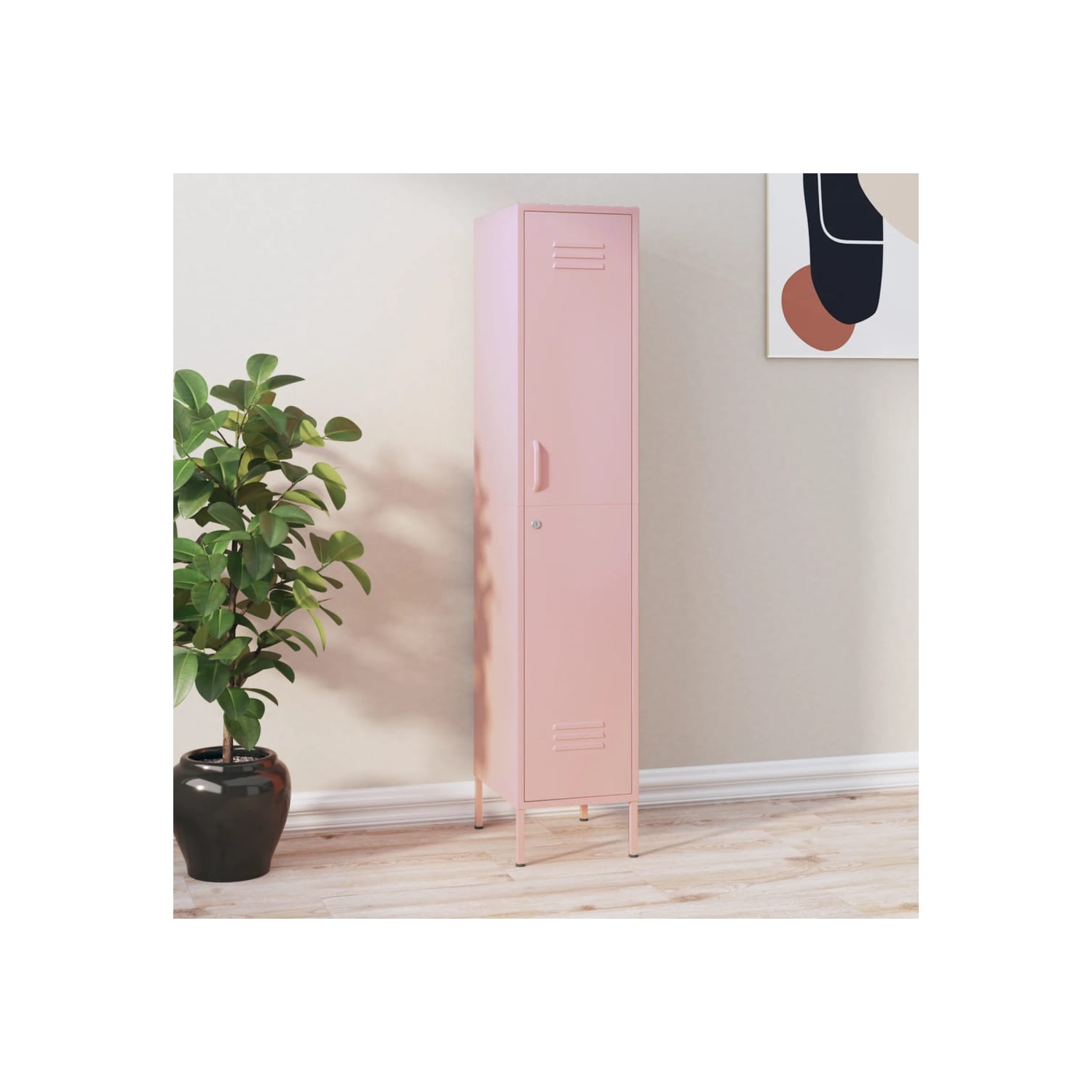 Armoire à casier VidaXL, rose 35 x 46x180&nbsp;cm acier