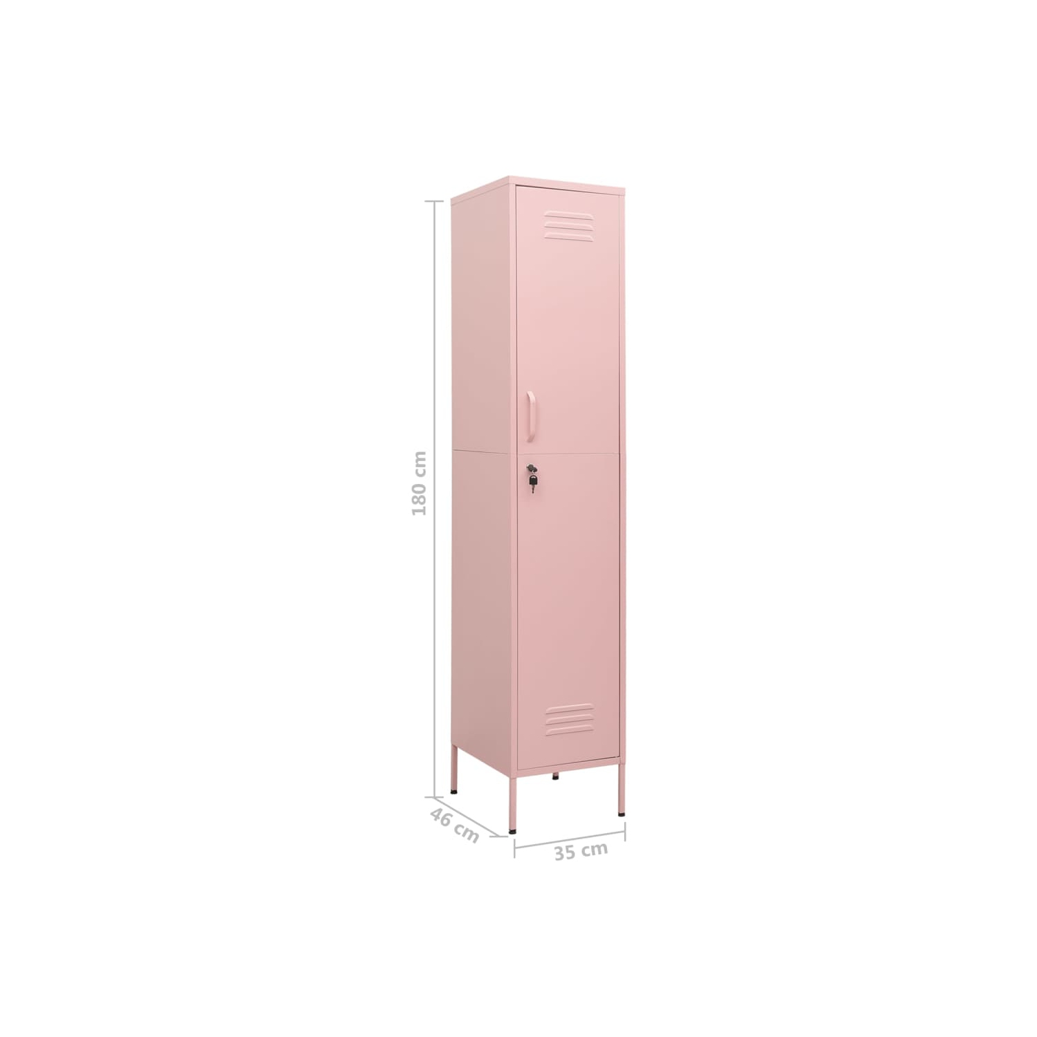 Armoire à casier VidaXL, rose 35 x 46x180&nbsp;cm acier