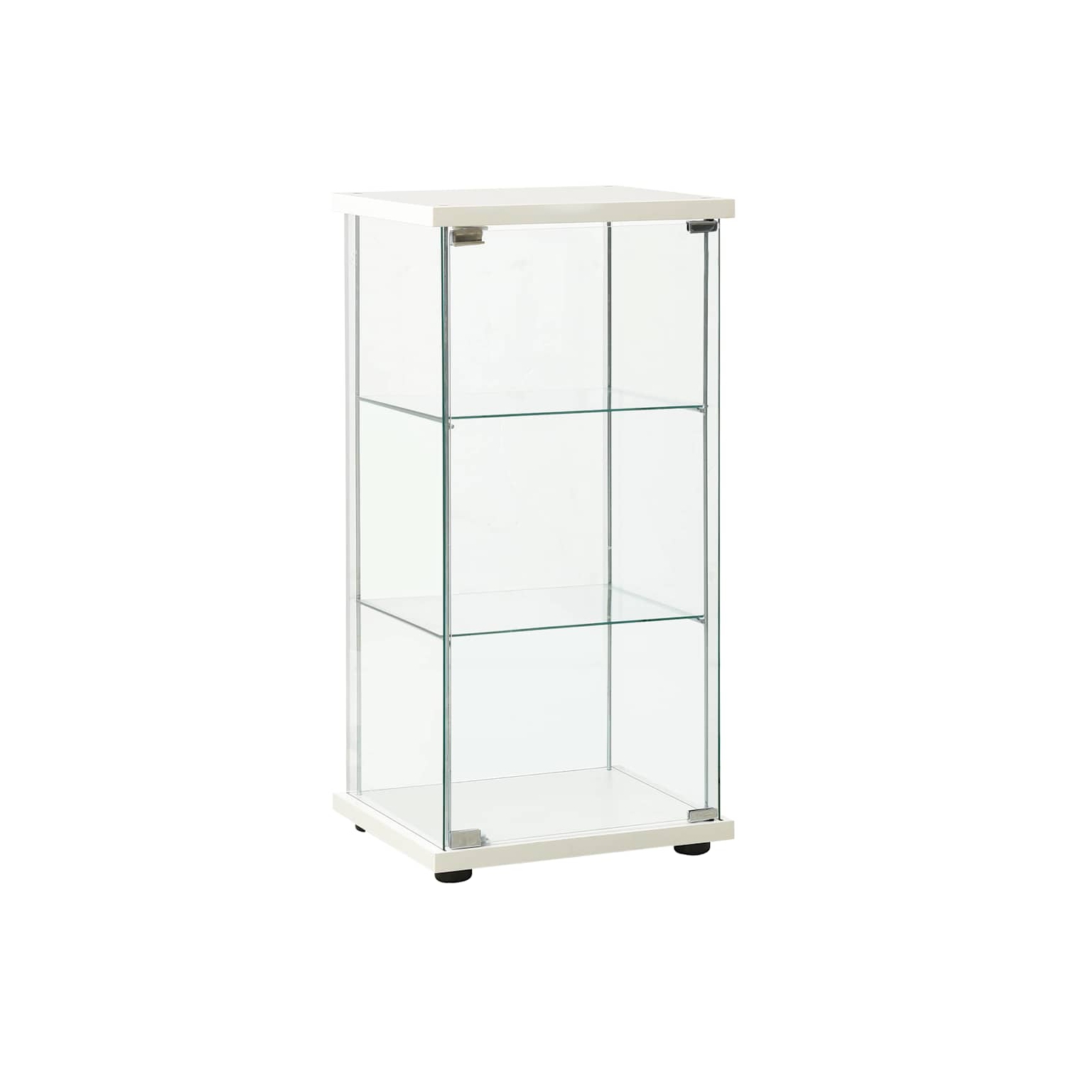 vidaXL Storage Cabinet Tempered Glass White