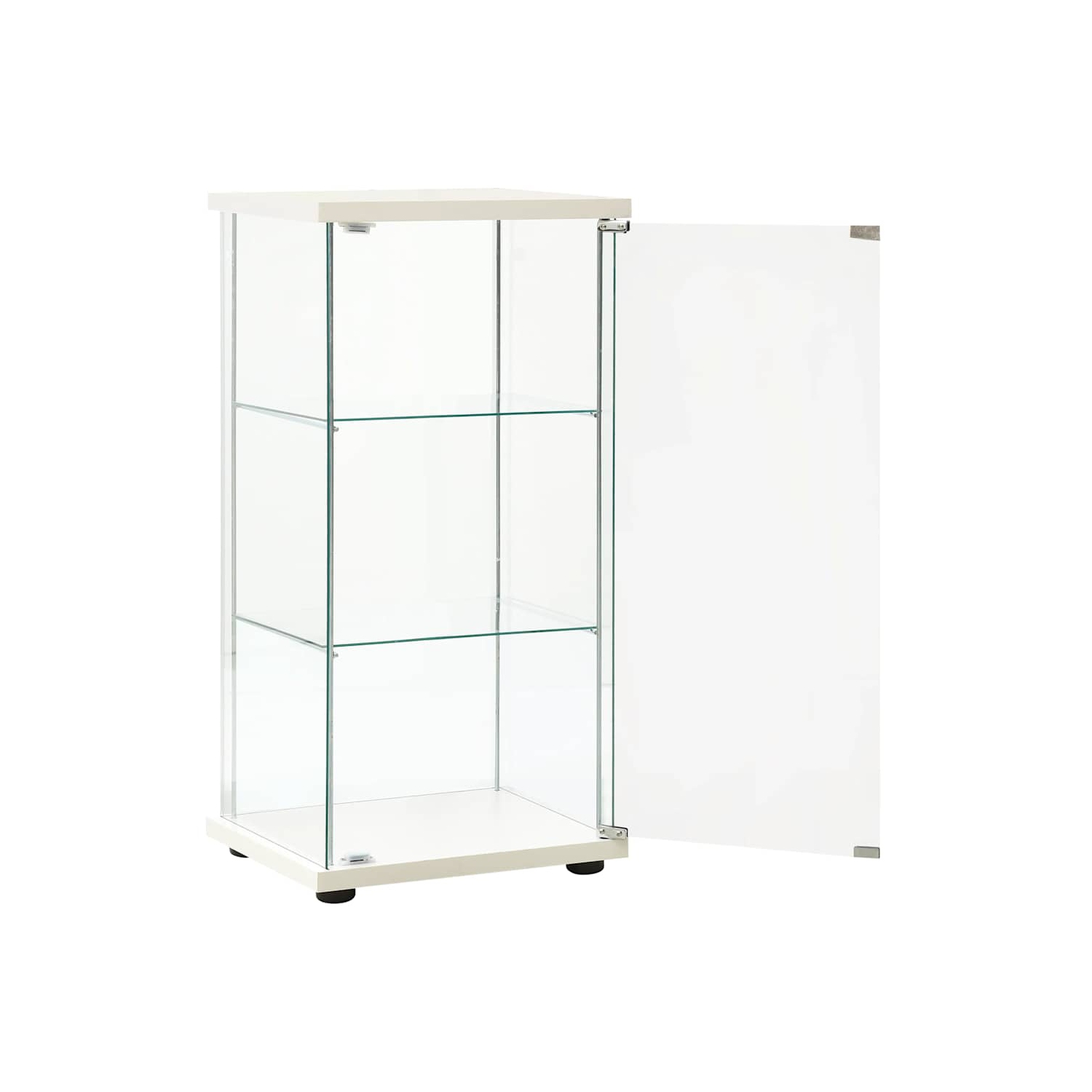 vidaXL Storage Cabinet Tempered Glass White