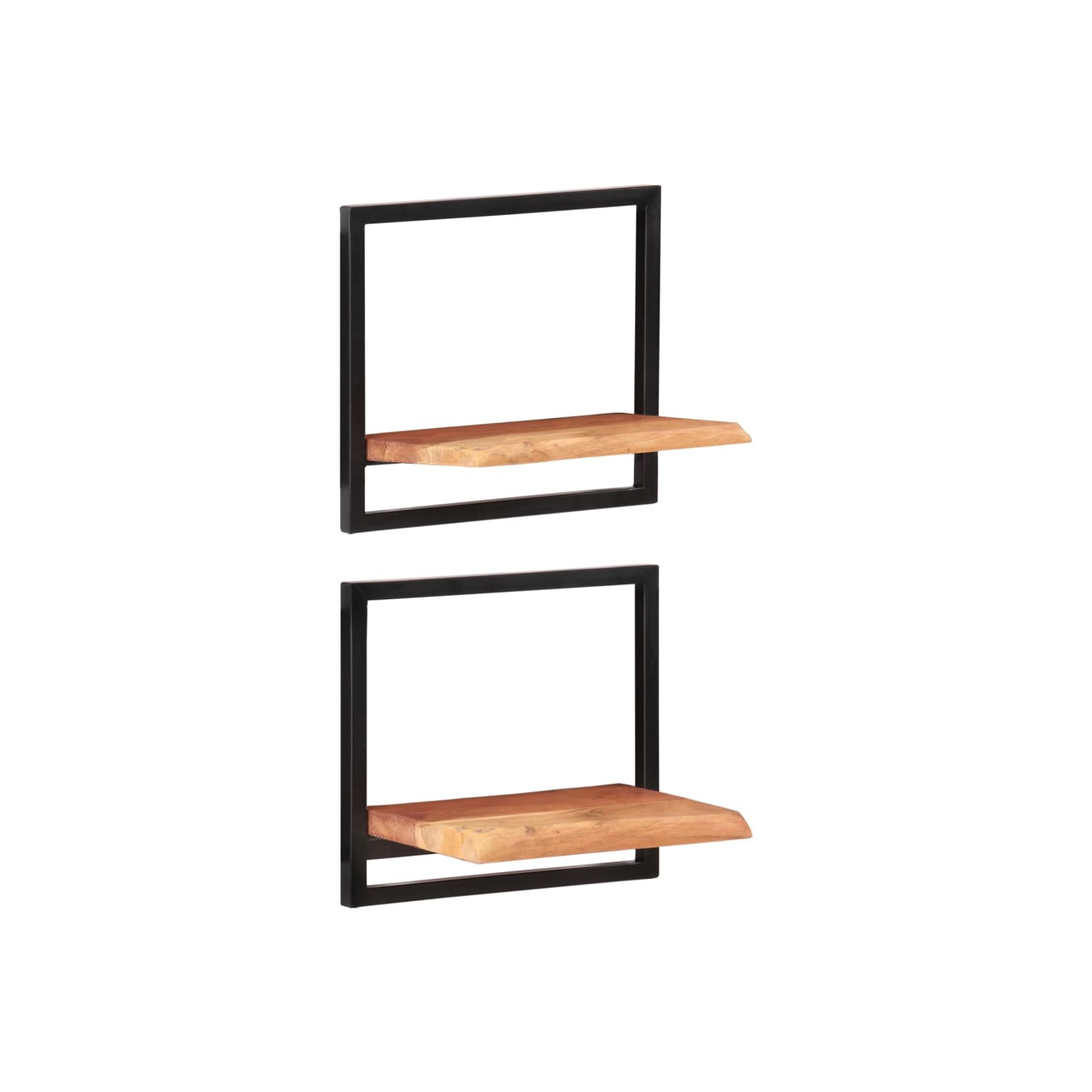 vidaXL Wall Shelves 2 pcs 40x24x35 cm Solid Wood Acacia and Steel