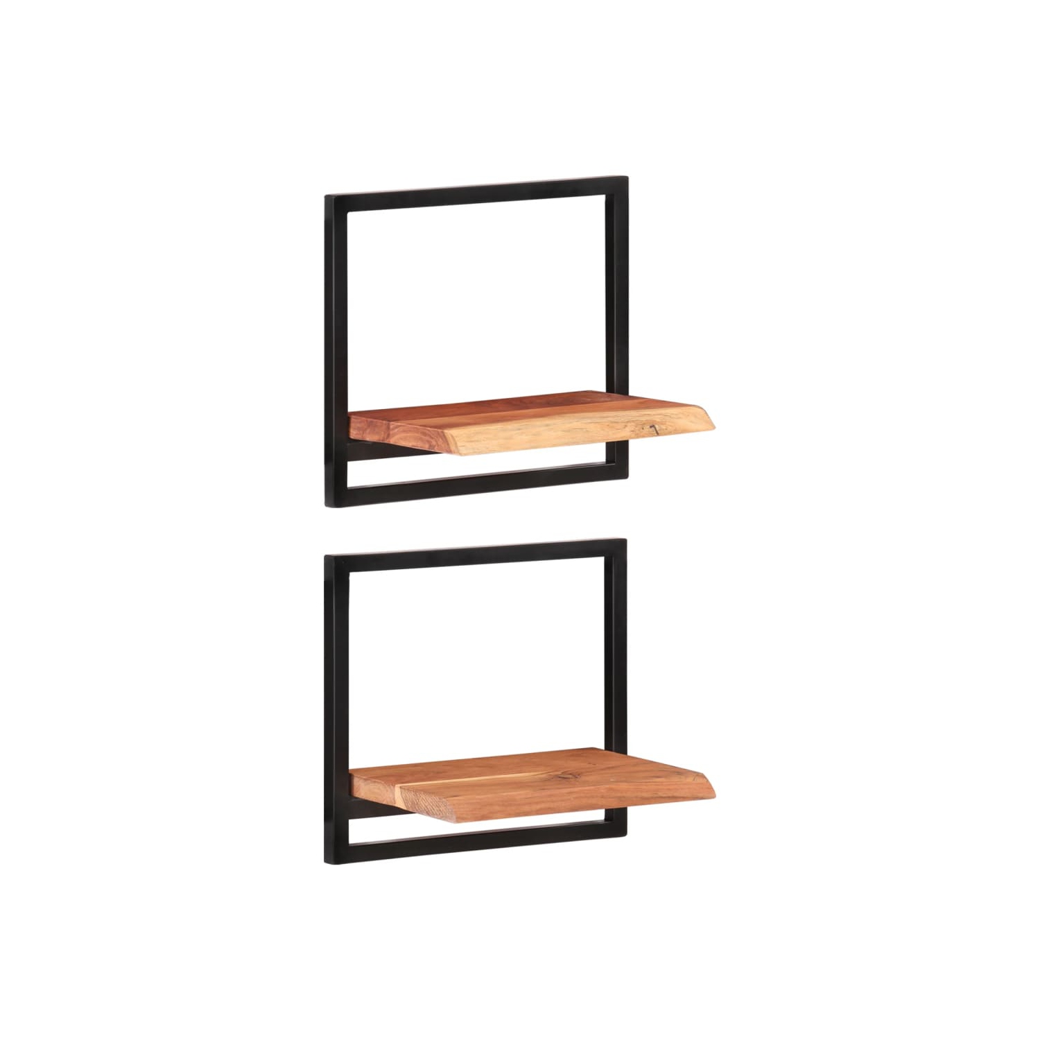 vidaXL Wall Shelves 2 pcs 40x24x35 cm Solid Wood Acacia and Steel