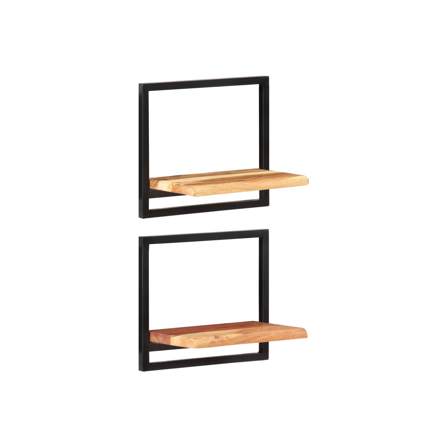 vidaXL Wall Shelves 2 pcs 40x24x35 cm Solid Wood Acacia and Steel