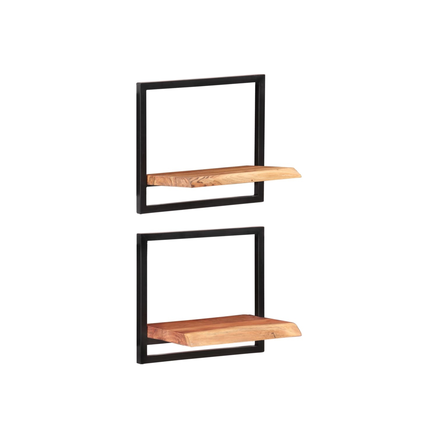 vidaXL Wall Shelves 2 pcs 40x24x35 cm Solid Wood Acacia and Steel