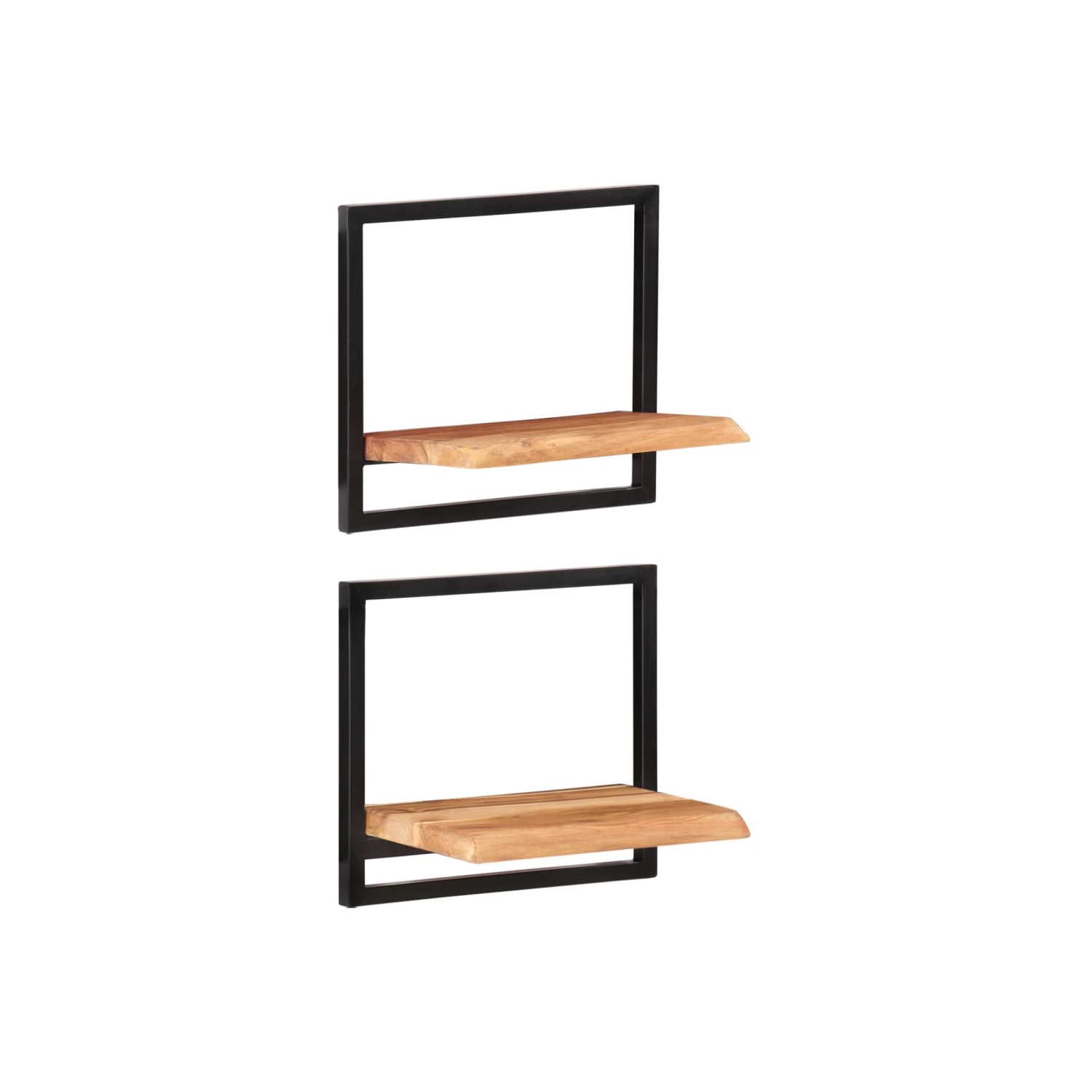 vidaXL Wall Shelves 2 pcs 40x24x35 cm Solid Wood Acacia and Steel