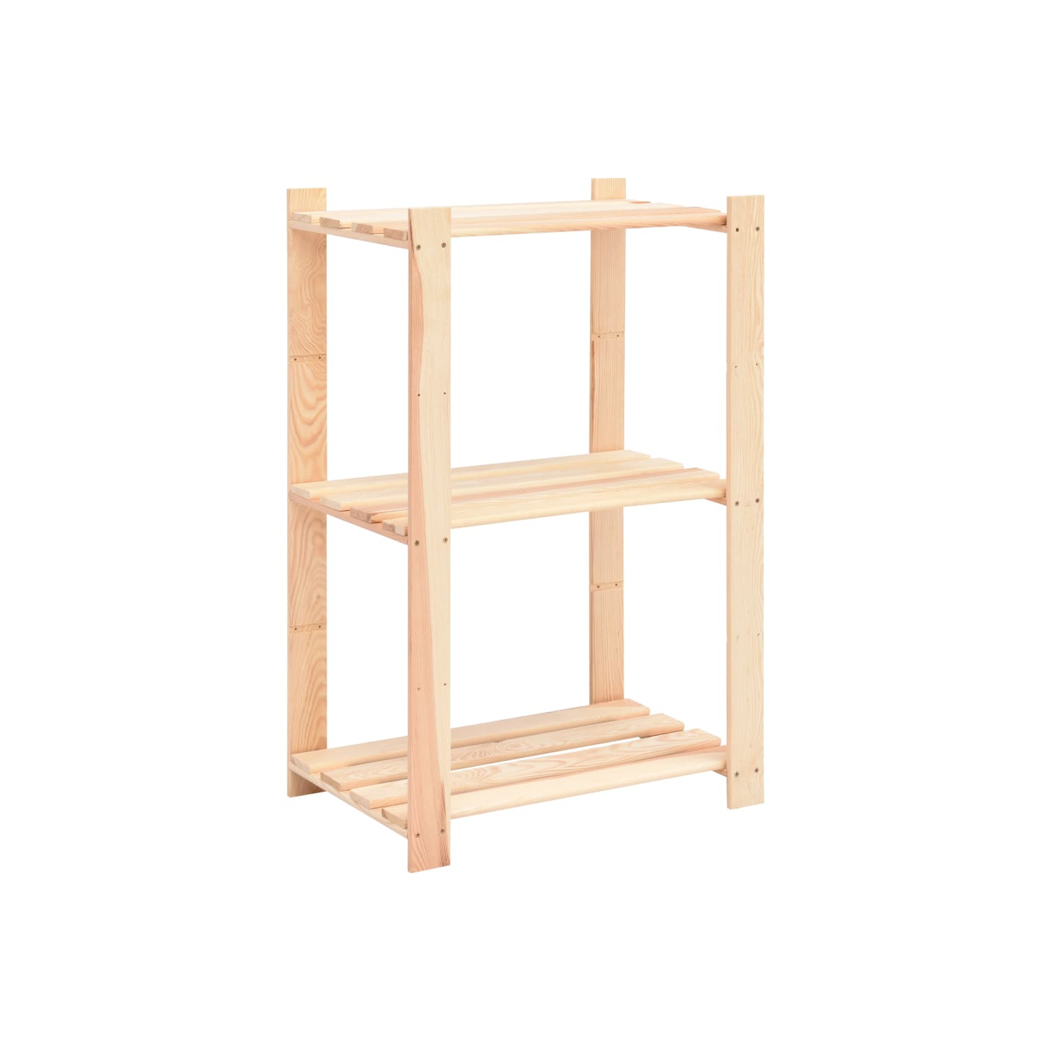 vidaXL 3-Tier Storage Rack 60x38x90 cm Solid Pinewood 150 kg