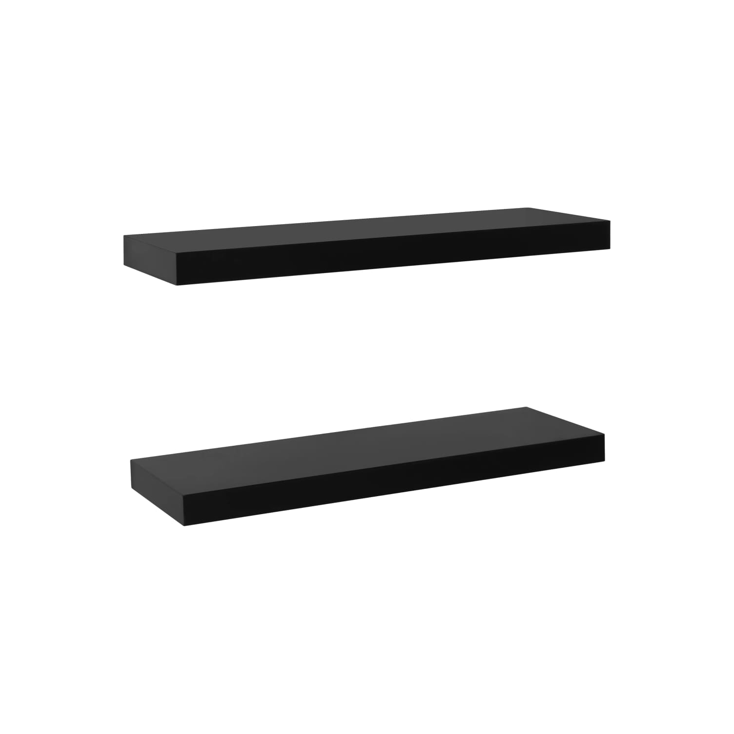 vidaXL Floating Wall Shelves 2 pcs Black 60x20x3.8 cm
