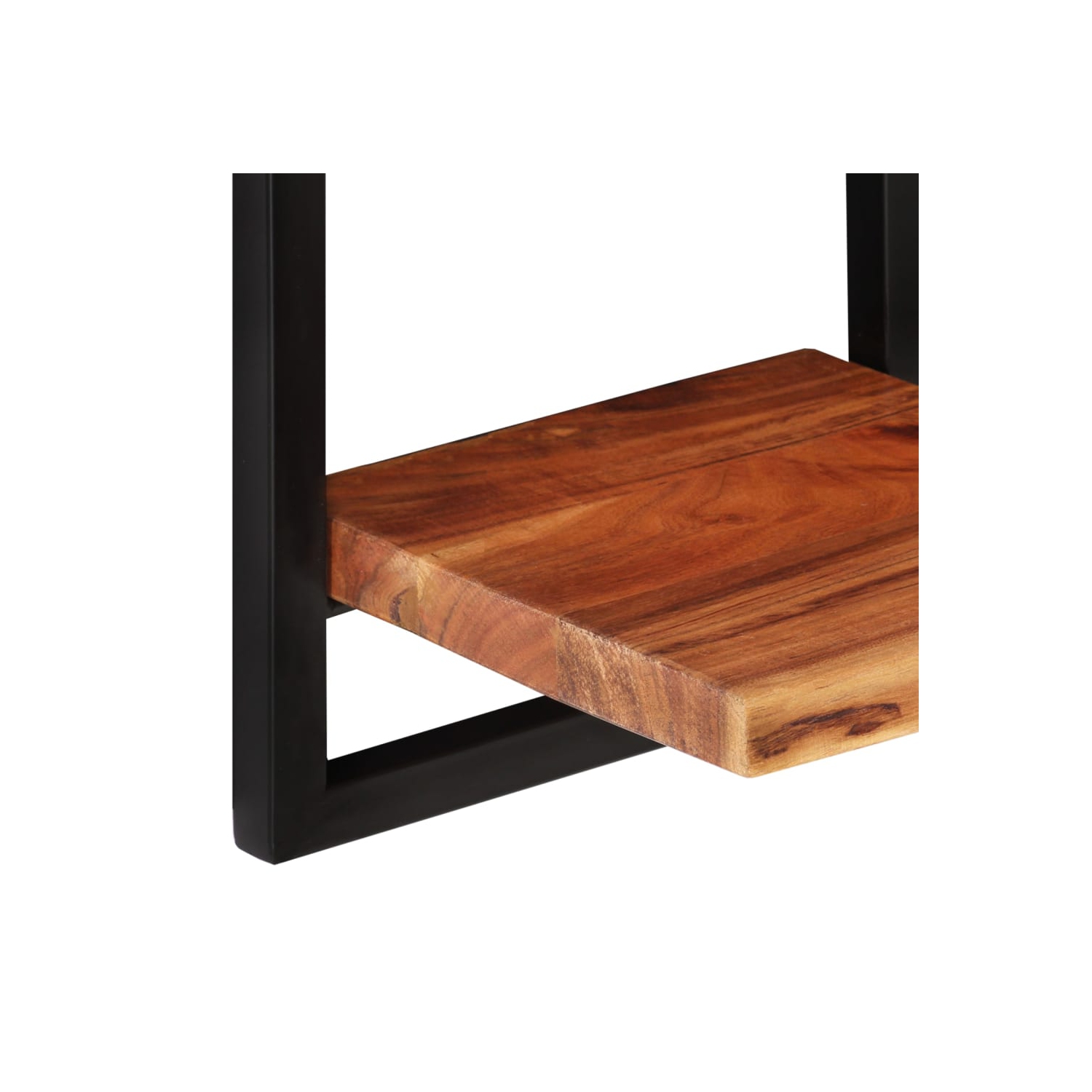 Tablettes murales vidaXL 2 pièces en bois massif d'acacia et d'acier 25x25 75 cm