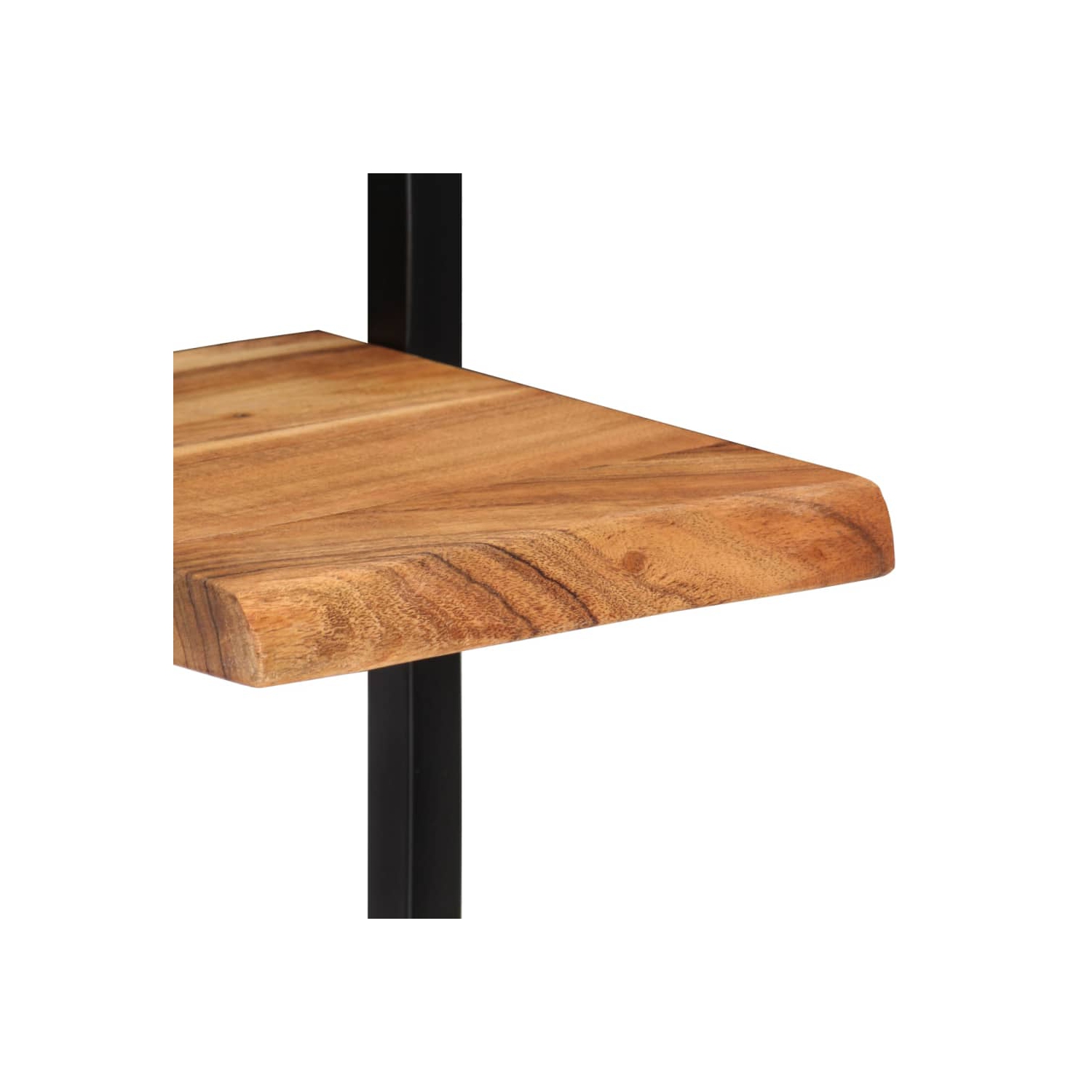 Tablettes murales vidaXL 2 pièces en bois massif d'acacia et d'acier 25x25 75 cm