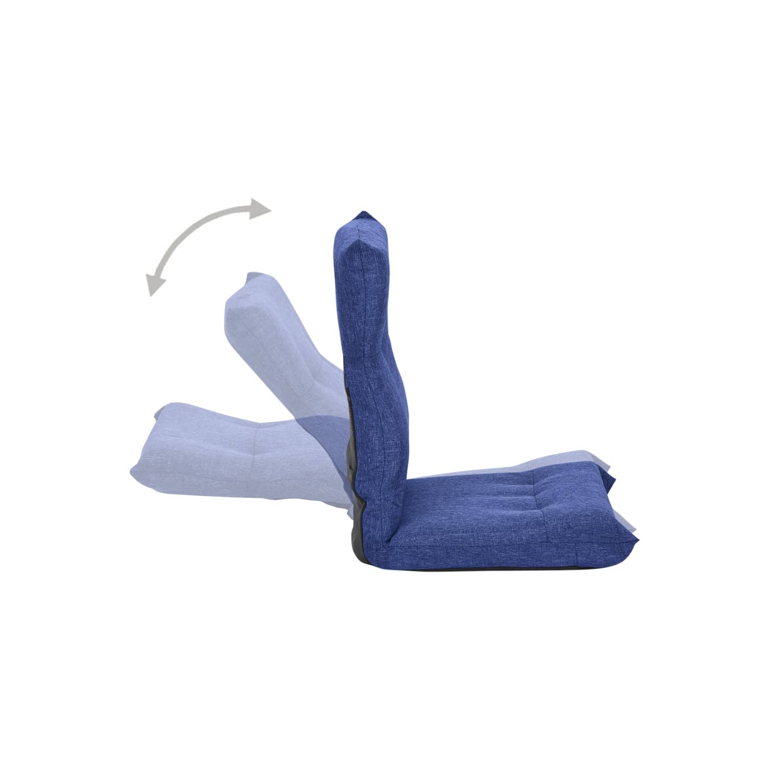 vidaXL Folding Floor Chair Blue Fabric