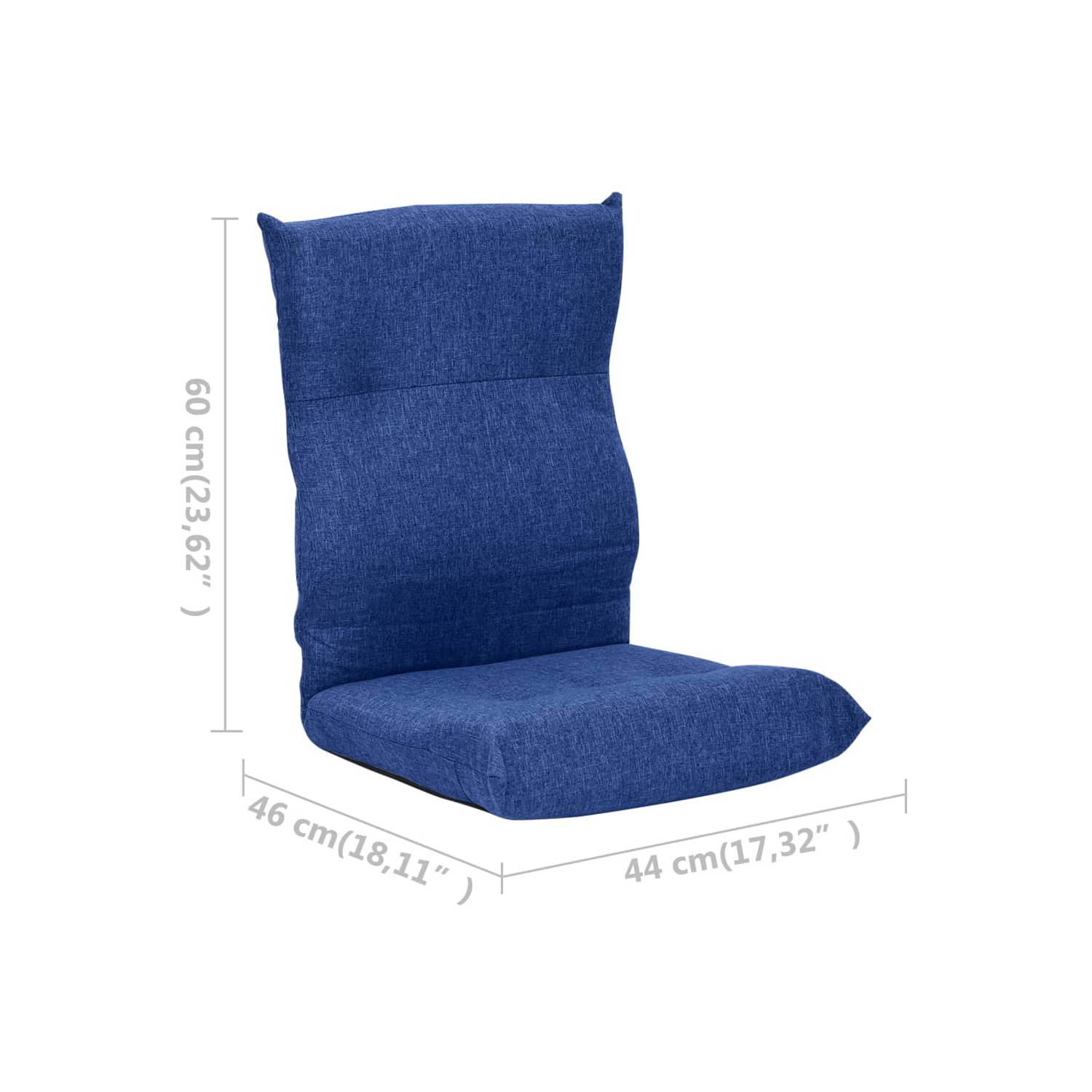 vidaXL Folding Floor Chair Blue Fabric