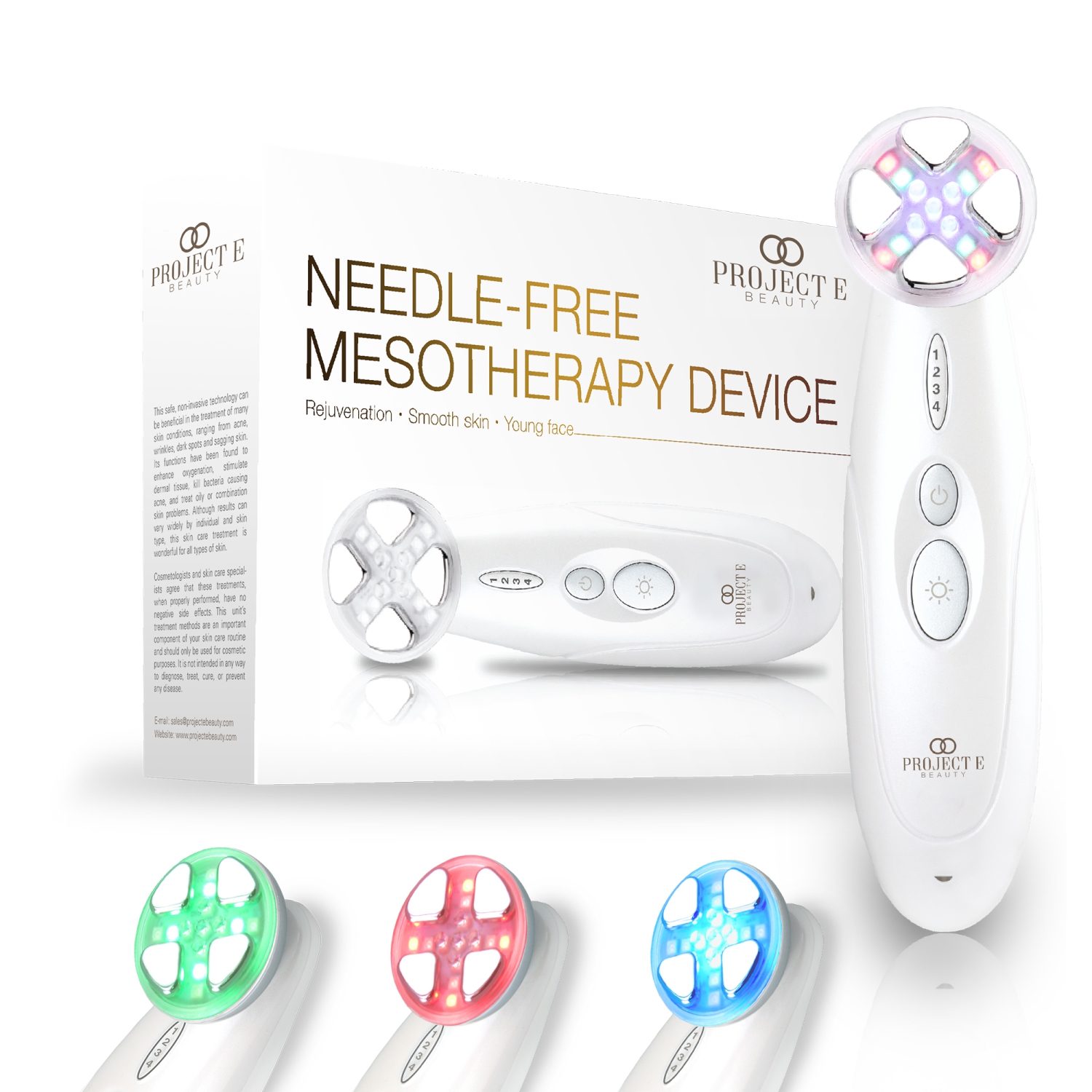 Project E Beauty MesoLift | Mesotherapy Wonder Wand | LED Light Therapy | EMS & Radiofrequency | Collagen Boost | Anti-Aging