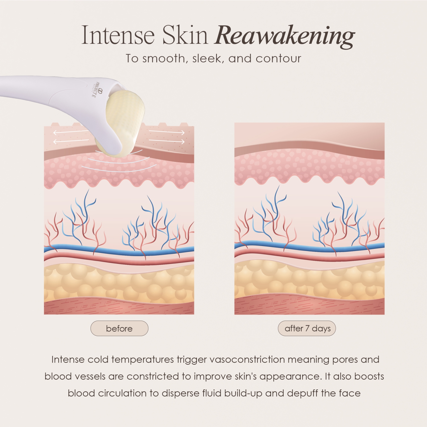 Project E Beauty The Ice Roller | Cryotherapy Treatment | Reduce Puffiness & Dark Circles | Tightens & Firms | Remove Wrinkles