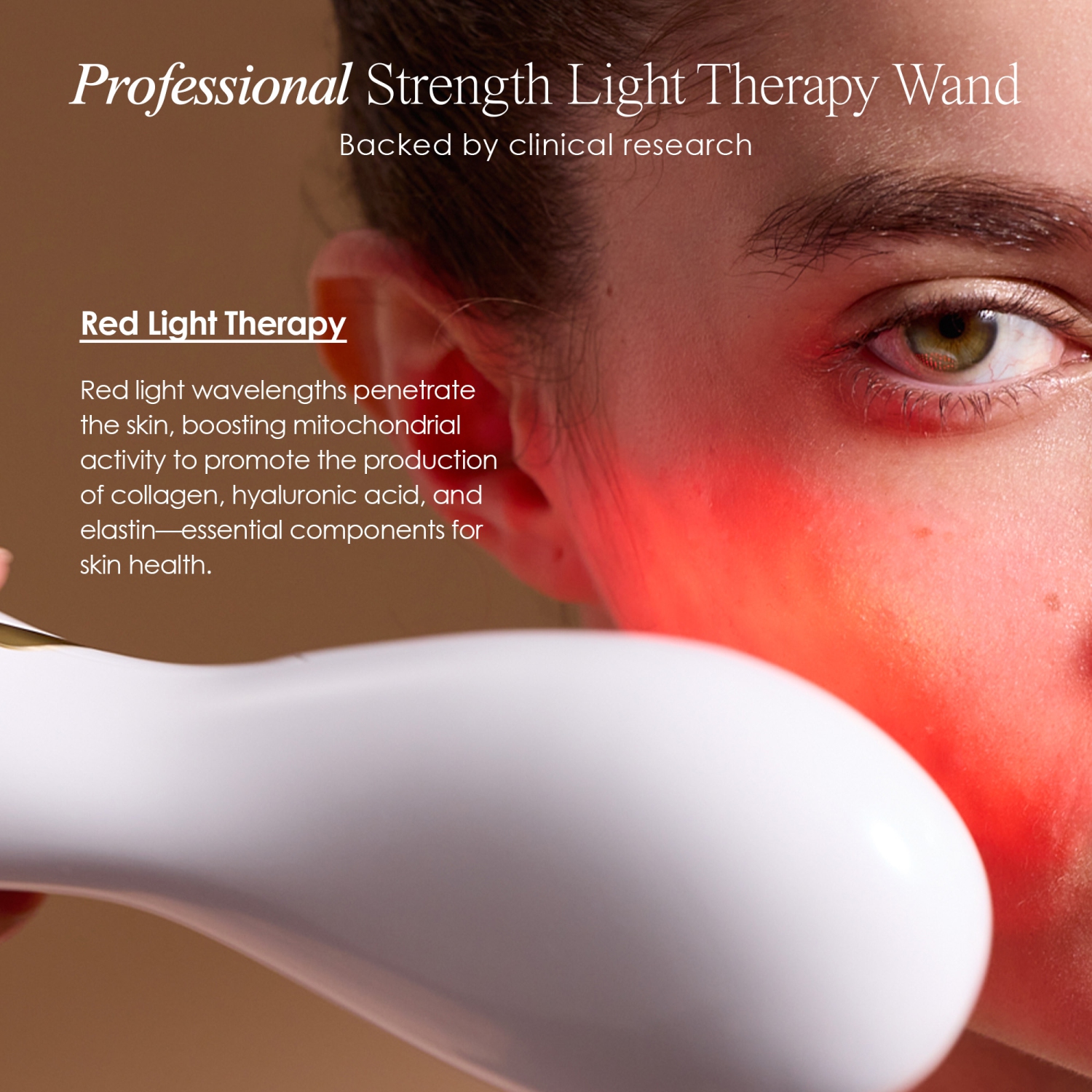 Project E Beauty LumaGlow Red | Anti-Aging LED Light Therapy Wand | Reduce Wrinkles | Collagen Booster | FDA-Cleared