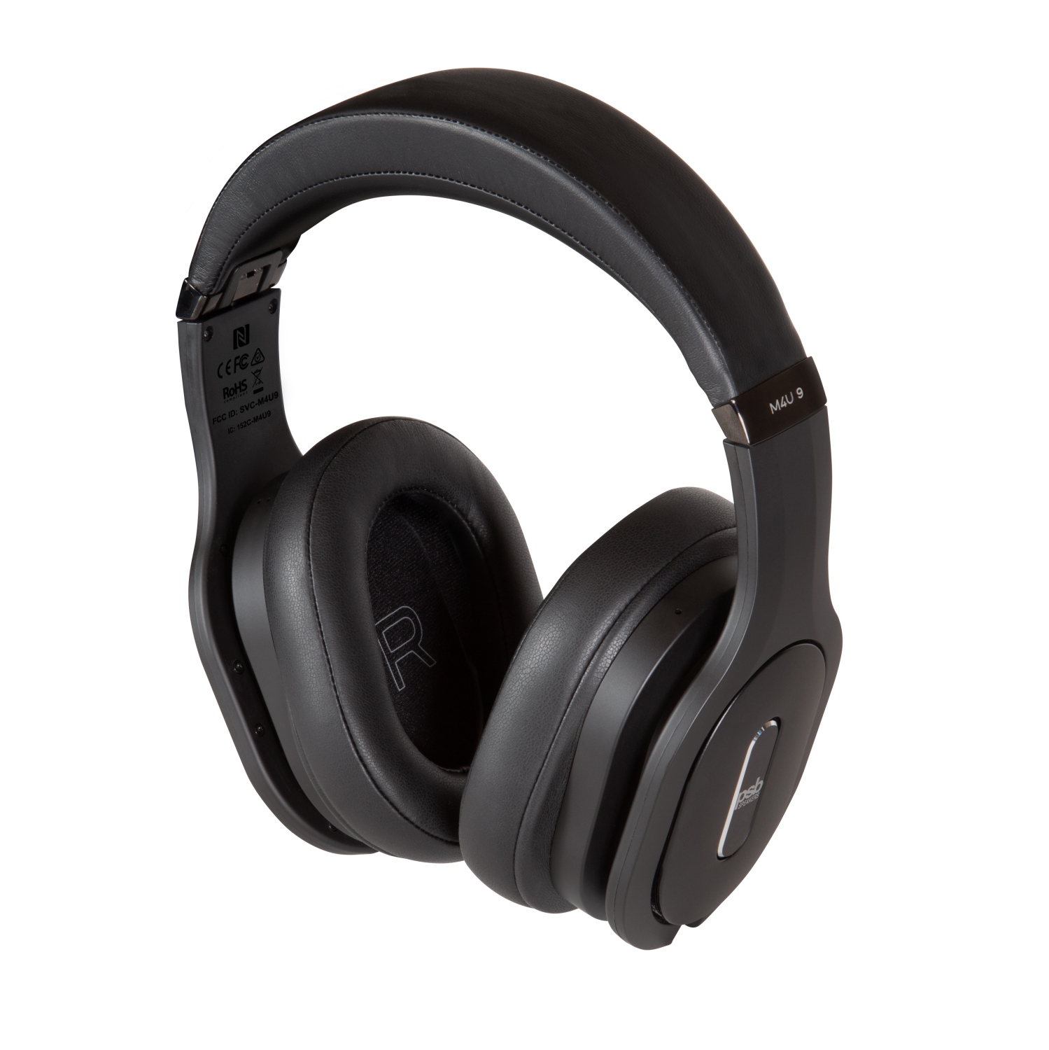 PSB Speakers M4U 9 BLK Over-Ear Wireless Active Noise Cancelling Headphone, Jet Black