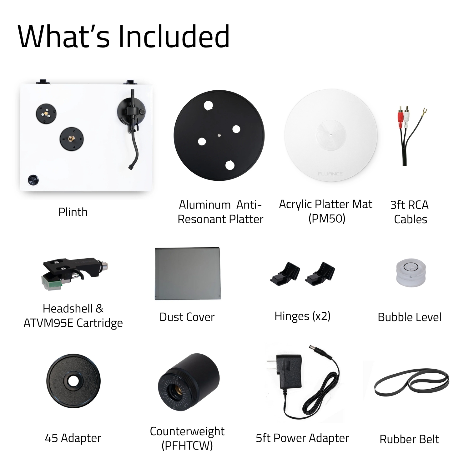 Fluance High Fidelity Vinyl Turntable Record Player, Audio Technica VM95E, Anti-Resonant Platter, Acrylic Mat, Preamp