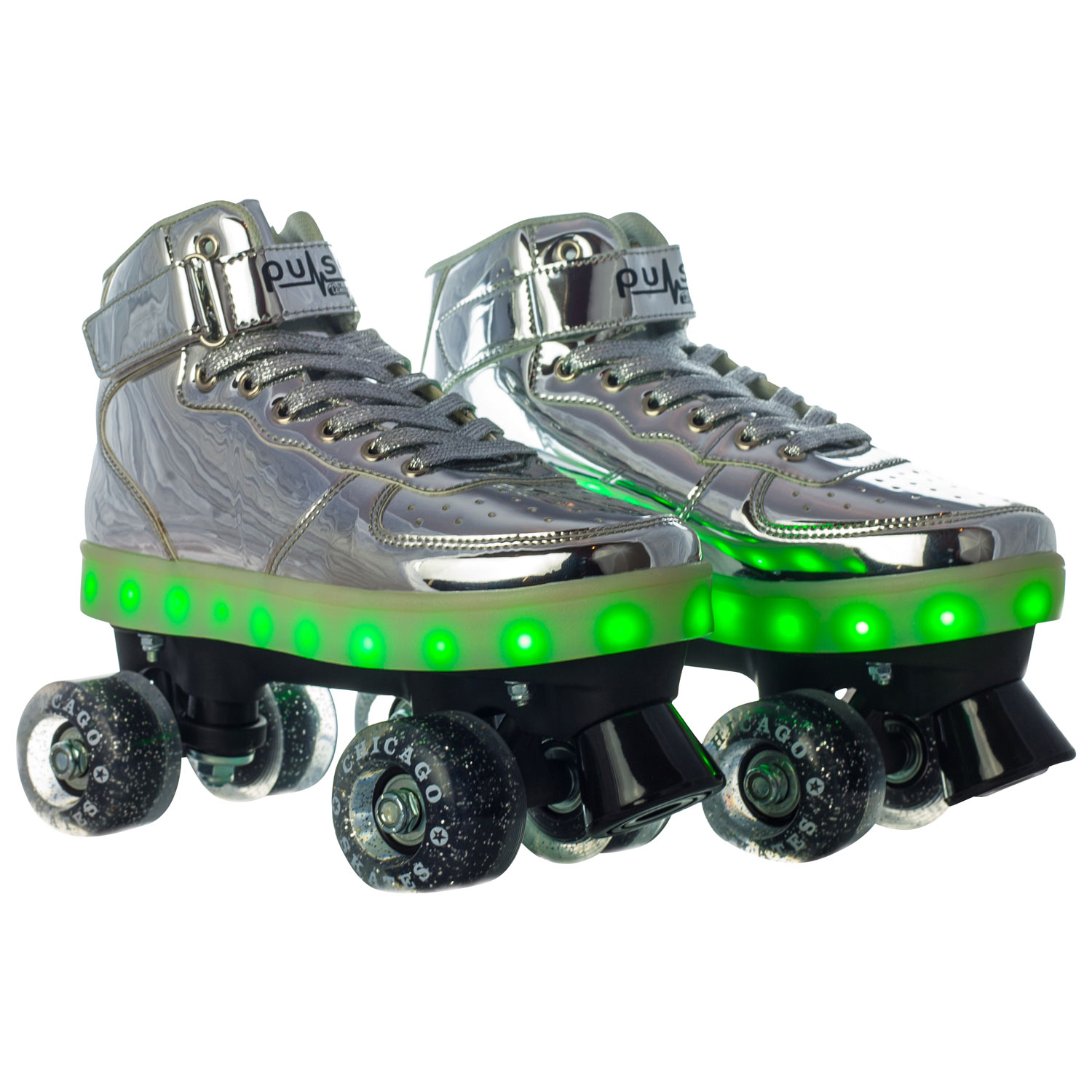 Patins à roulettes lumineux Pulse de Chicago - Argenté - Taille 1-8