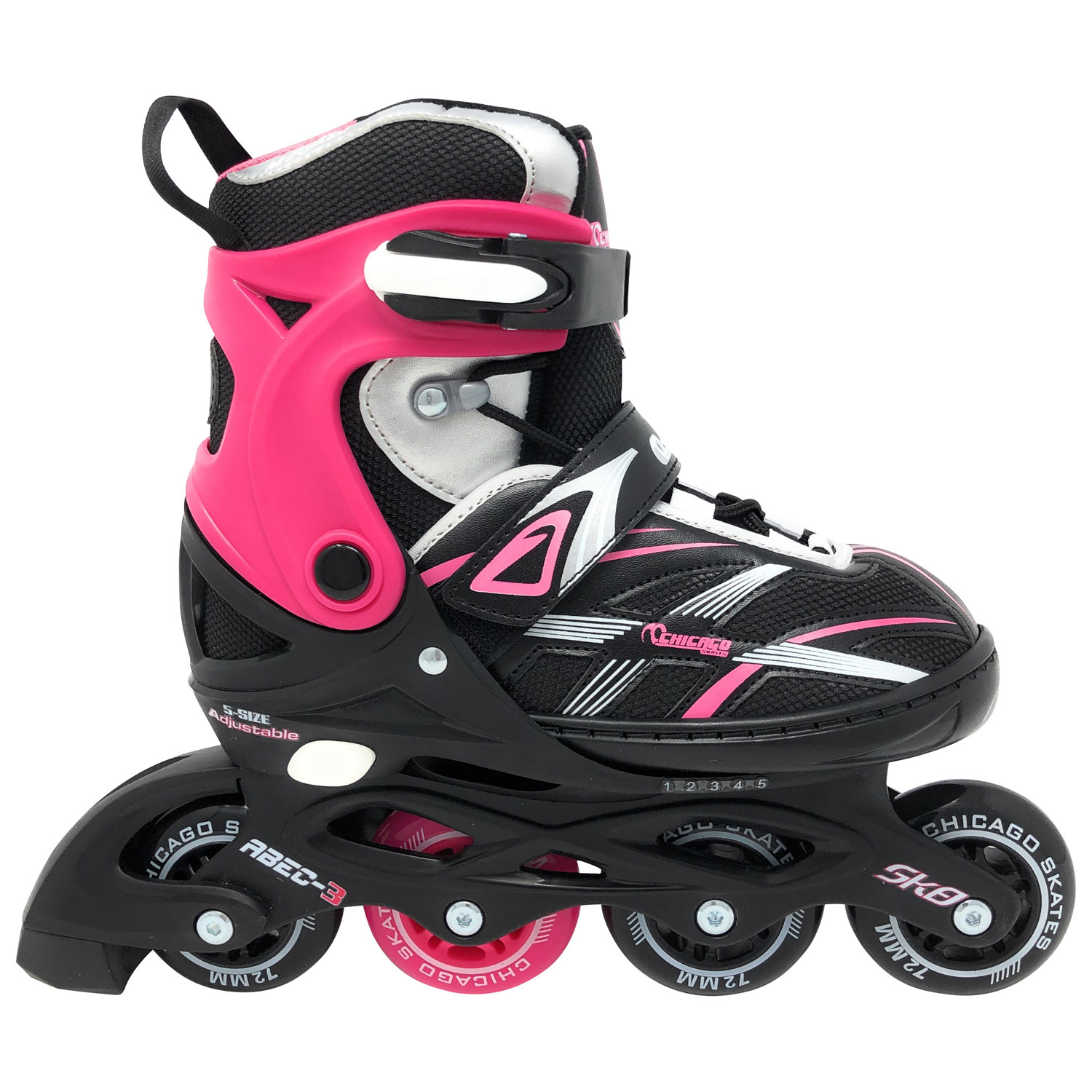 Chicago Adjustable MA7 Inline Skates - Pink - Size J13-4