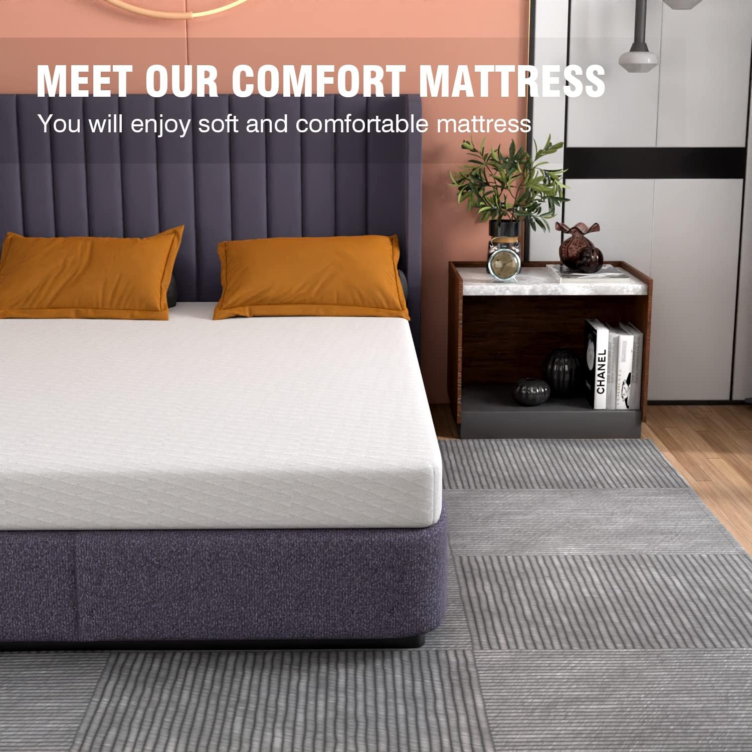 5 Inch Gel Memory Foam Mattress Medium-Firm Mattress for Pressure Relief & Cooler Sleep Mattress for Kid Adults CertiPUR-US Certified Mattress in a