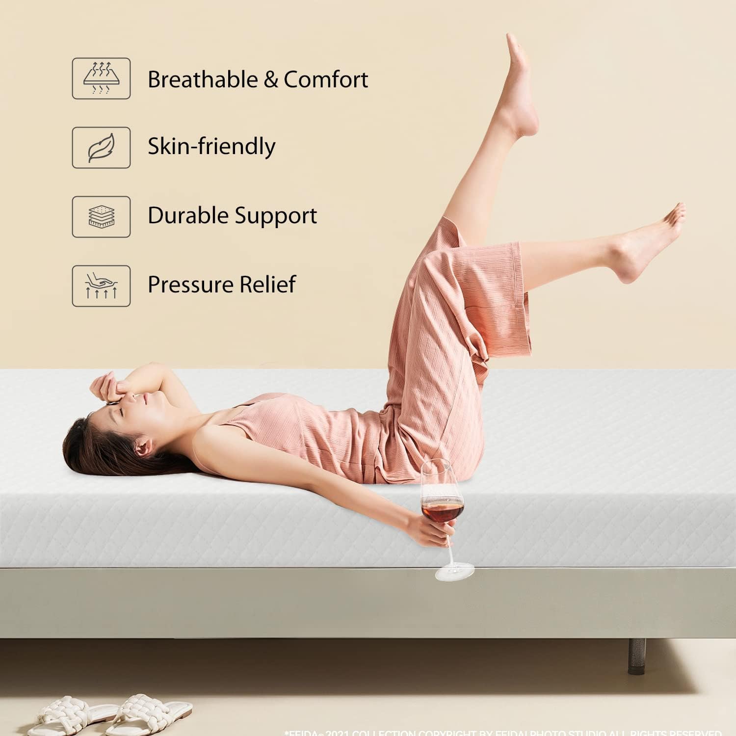 5 Inch Gel Memory Foam Mattress Medium-Firm Mattress for Pressure Relief & Cooler Sleep Mattress for Kid Adults CertiPUR-US Certified Mattress in a