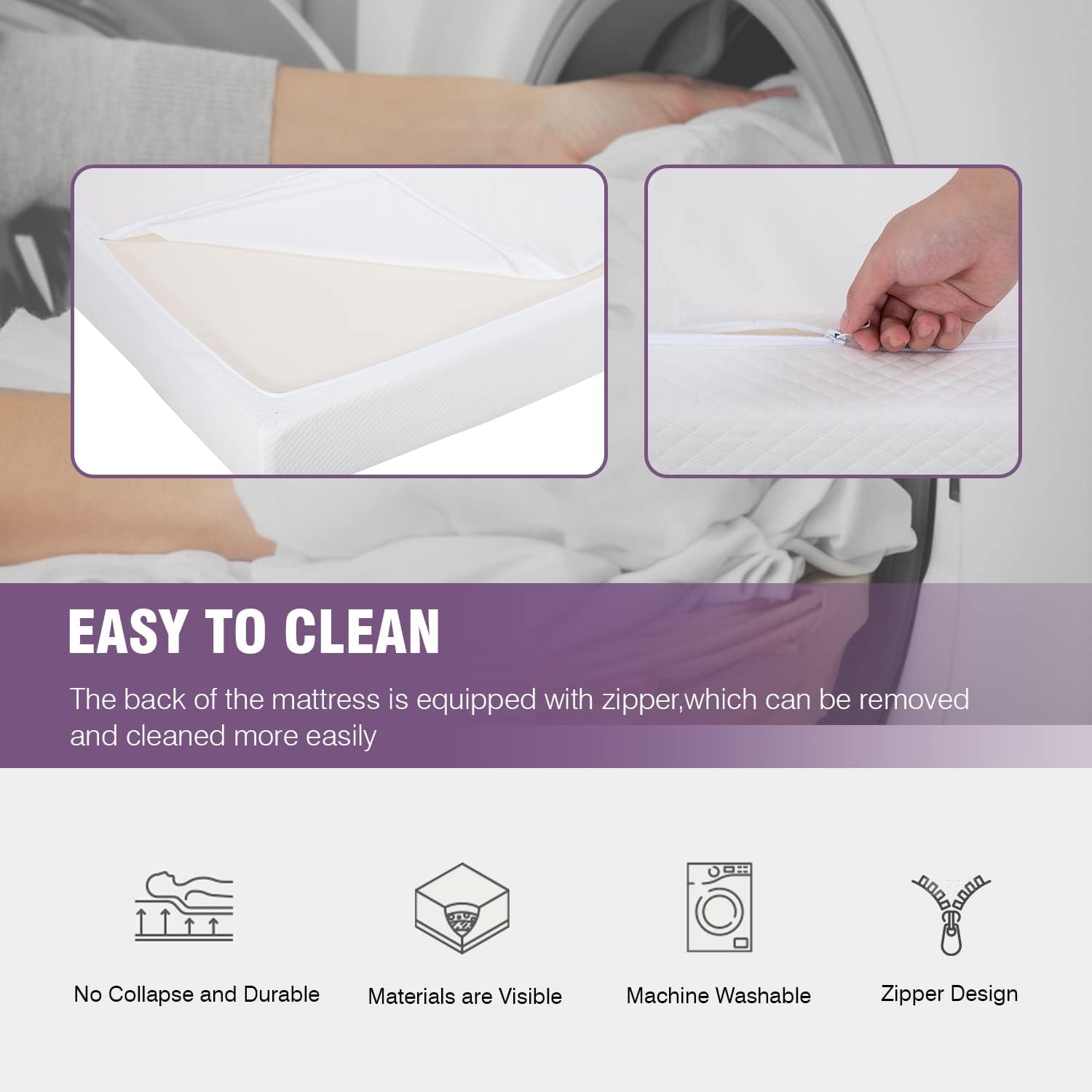 5 Inch Gel Memory Foam Mattress Medium-Firm Mattress for Pressure Relief & Cooler Sleep Mattress for Kid Adults CertiPUR-US Certified Mattress in a