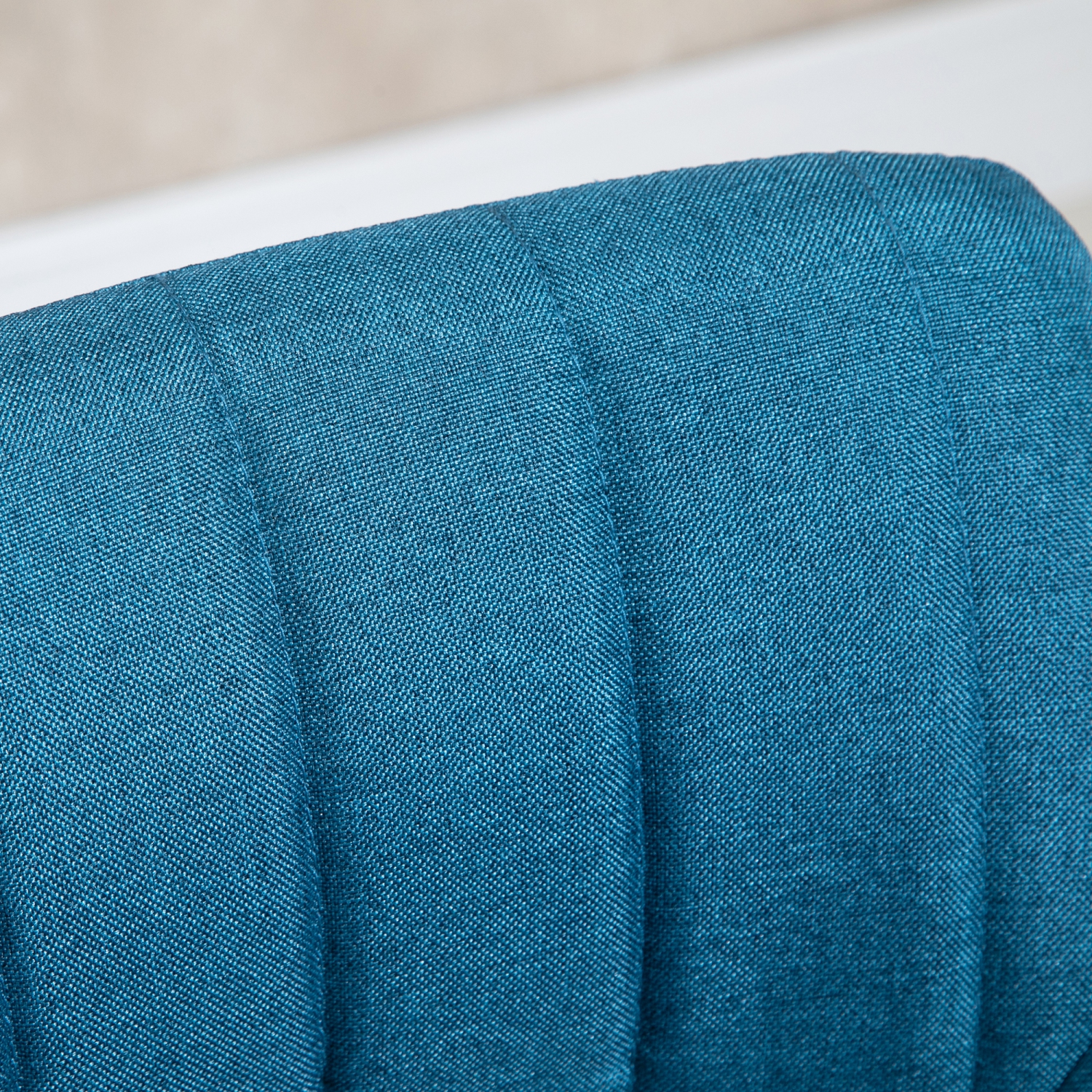 HOMCOM Bar Stools Set of 2, Swivel Counter Height Barstools with Adjustable Height, Linen Upholstered Bar Chairs with Round Metal Base and Footrest,