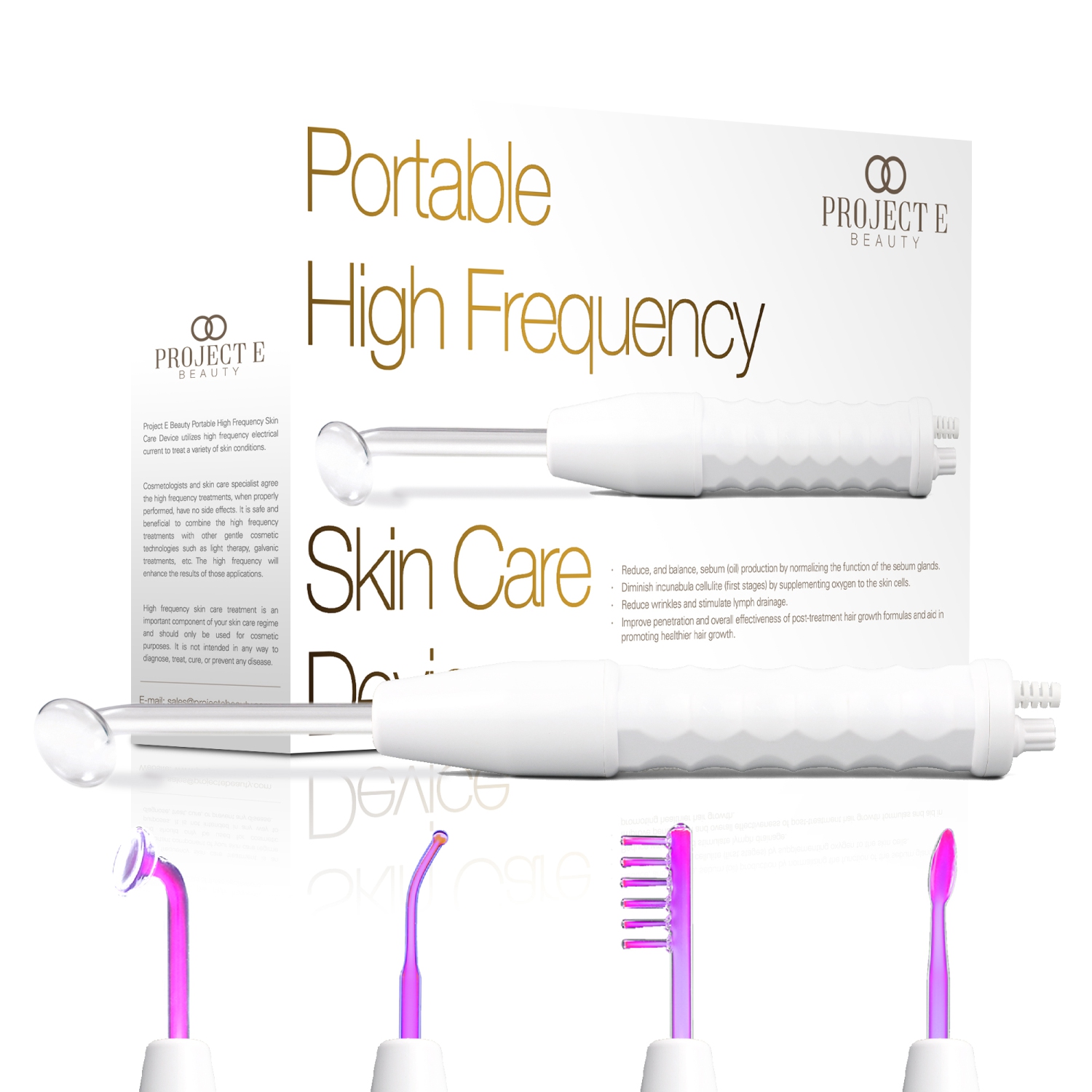 Project E Beauty Faisca Argon | High Frequency Wand | Anti-Acne | Tighten & Lift | Wound Healing | Prevent Hair Loss
