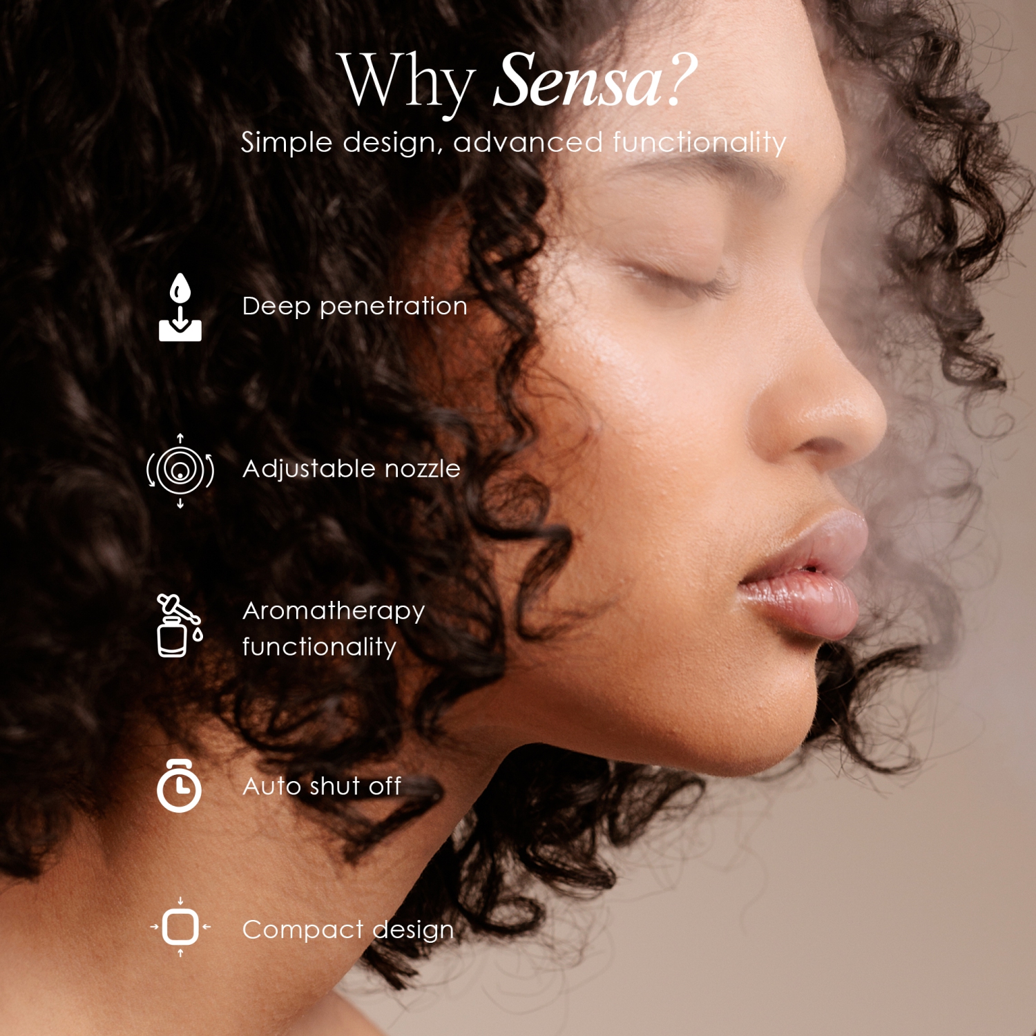 Project E Beauty Sensa Nano Ionic Facial Steamer | Pore Cleansing | Detoxify & Clarify | Moisturize & Hydrate | Aromatherapy