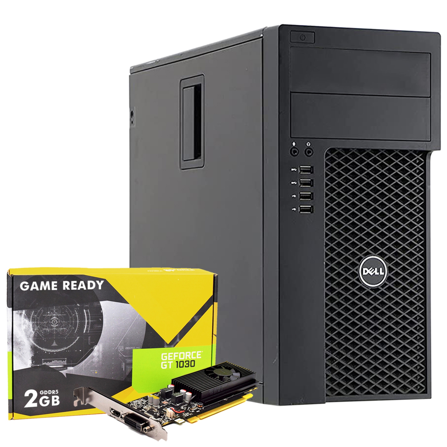 Refurbished (Good) - Dell Precision T1700 Tower Gaming Desktop Computer PC, (Core i7 - 4770 4th GEN/16GB RAM/256GB SSD/GT 1030/WINDOWS 10 PRO) Intel Processor - Black