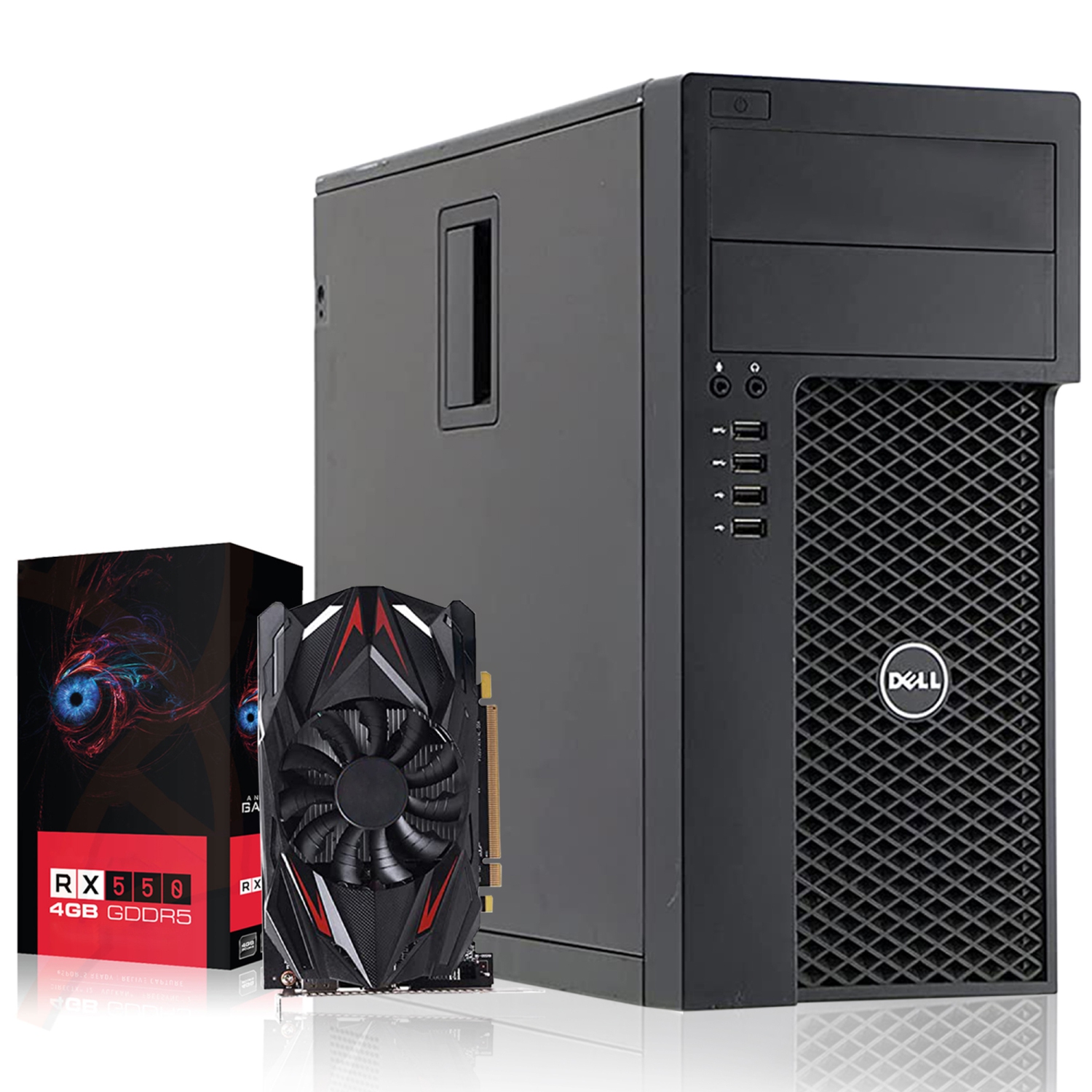 Refurbished (Good) - Dell Precision T1700 Tower Gaming Desktop Computer PC, (Core i7 - 4770 4th GEN/16GB RAM/256GB SSD/RX 550/WINDOWS 10 PRO) Intel Processor - Black