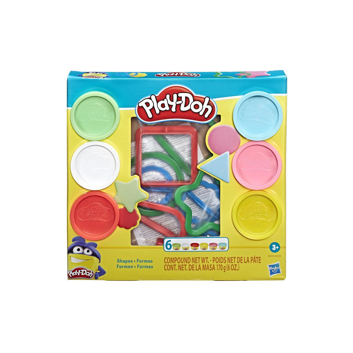 Open Box - Play-Doh PN00042165 Fundamentals Shapes Tool Set with 6, 1-Ounce Cans