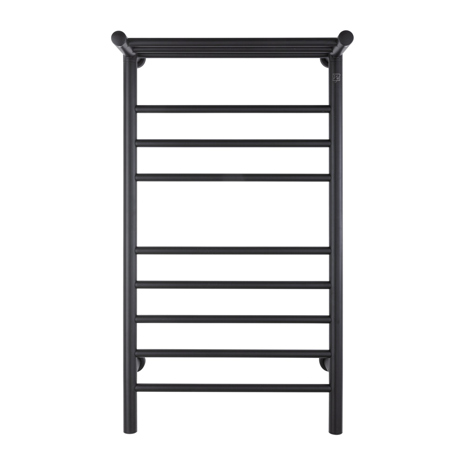 Chauffe-serviettes électrique Warmlyours Summit, 19 larg. X 35 haut. X 10 prof., noir, câblé ou enfichable avec tablette chauffante