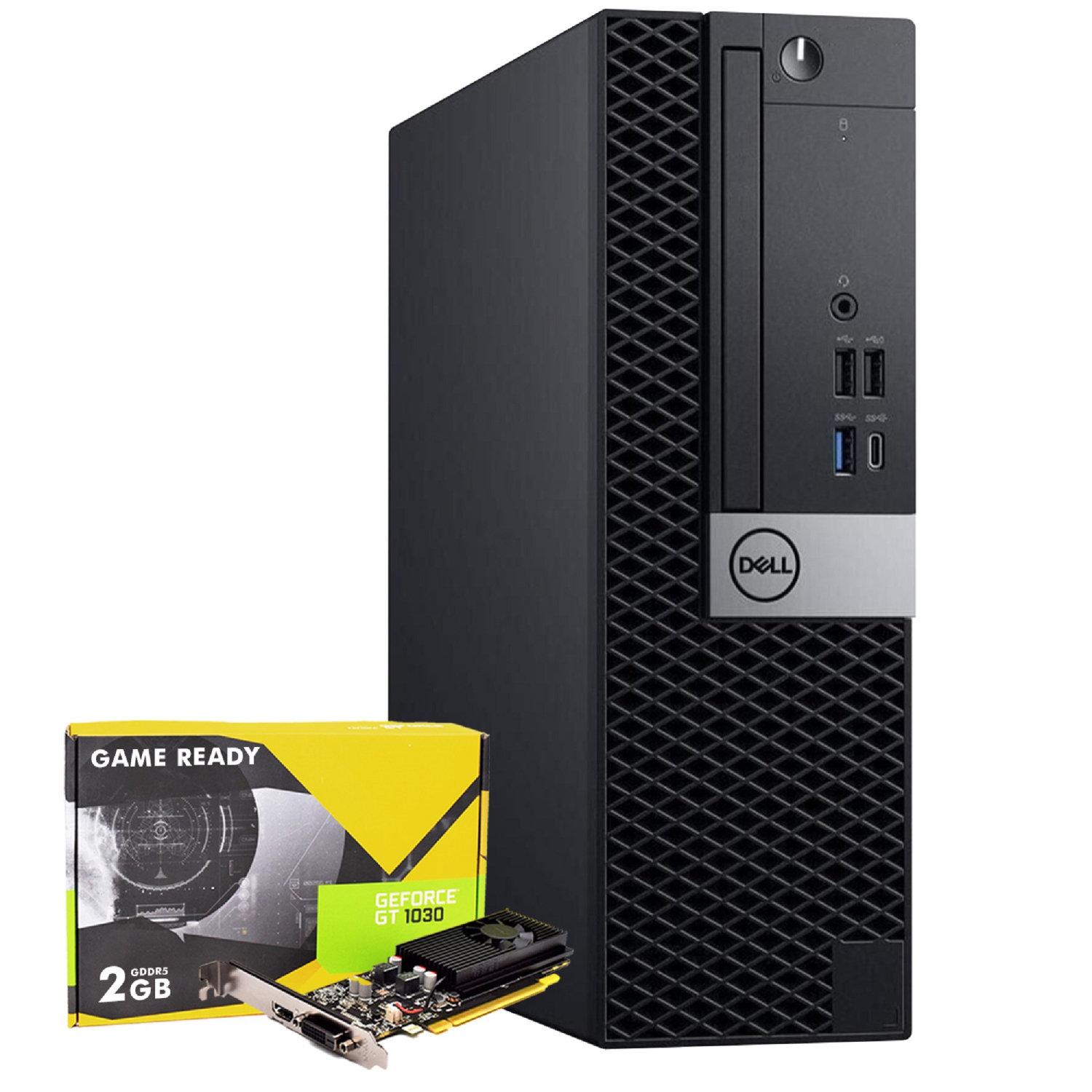 Refurbished (Good) - DELL OPTIPLEX 5060 SFF Gaming Desktop PC Computer (Core i5-8500 8th GEN/ 16GB RAM/ 512GB SSD/ GT 1030/ WINDOWS 11 PRO) Intel - Black