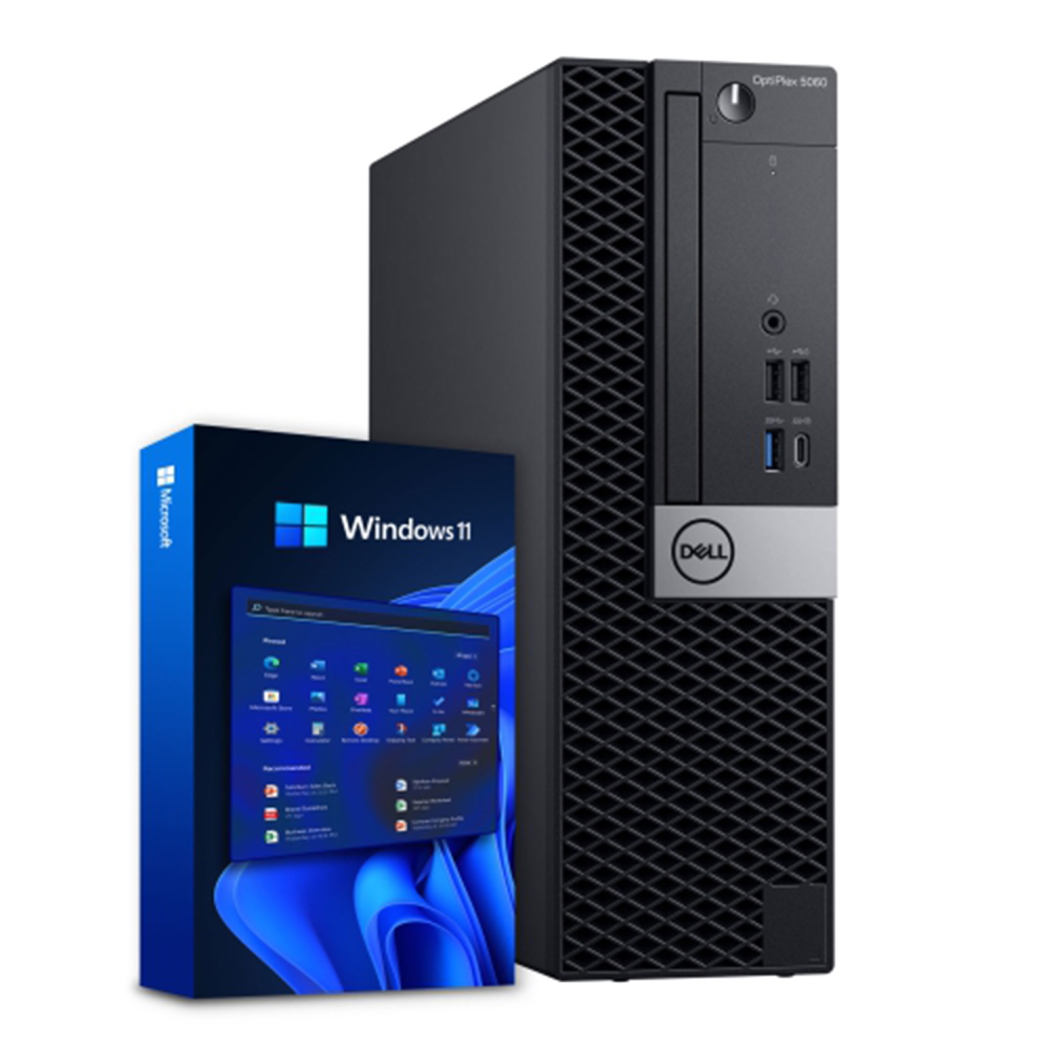 Refurbished (Good) - DELL OPTIPLEX 5060 SFF Gaming Desktop PC Computer (Core i5-8500 8th GEN/ 32GB RAM/ 512GB SSD/ GT 1030/ WINDOWS 11 PRO) Intel - Black