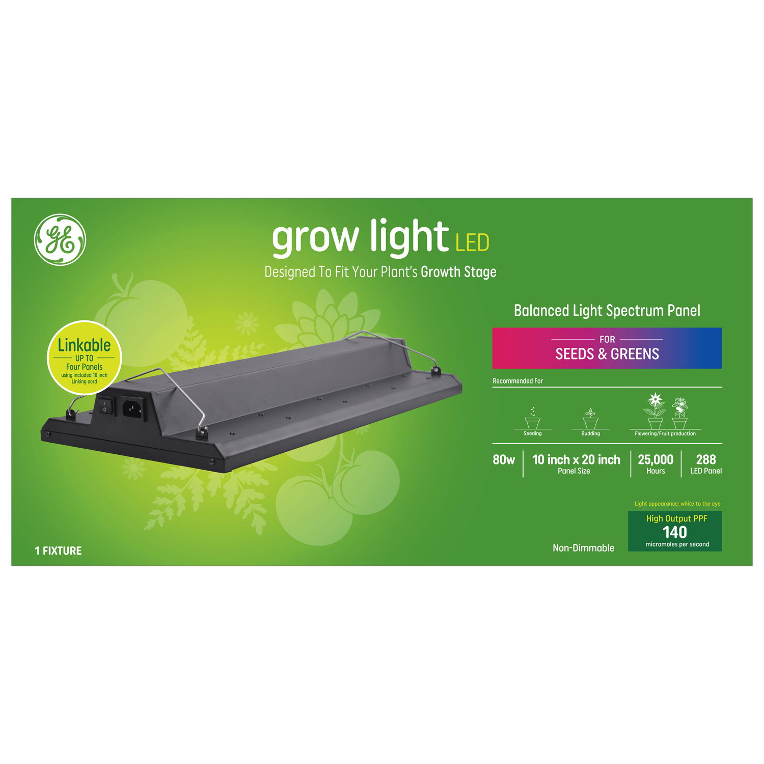 Panneau avec luminaire DEL Grow Light de GE - Spectre équilibré