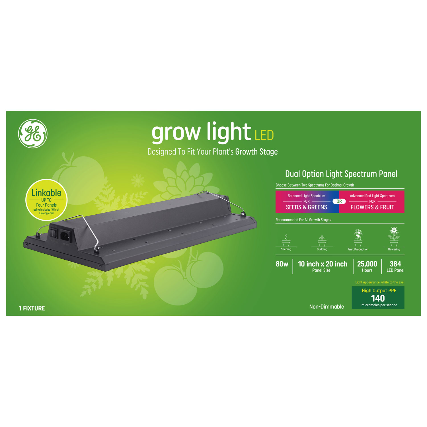 Panneau avec luminaire DEL Grow Light de GE - Spectre double