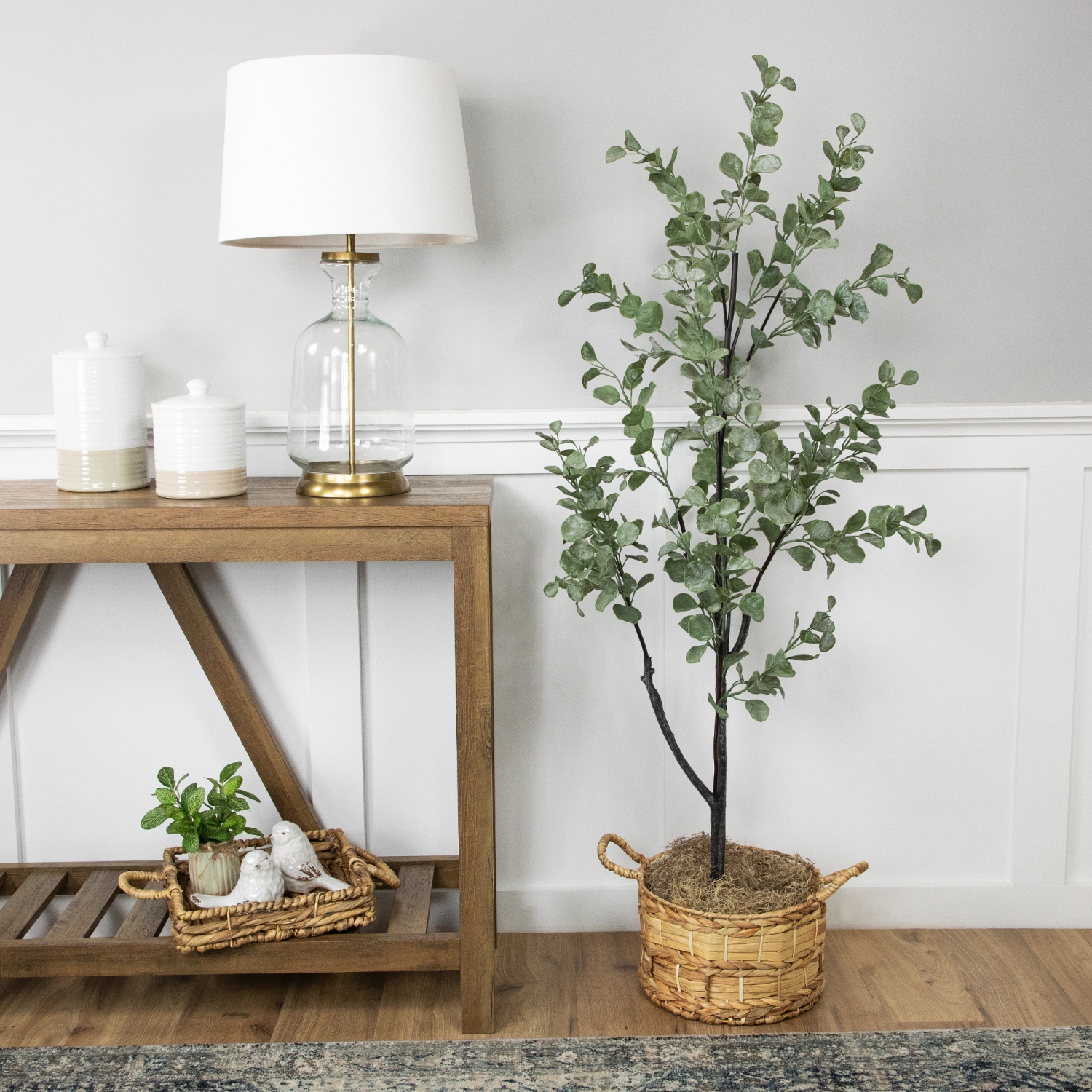 Real Touch™ Artificial Eucalyptus Tree in Black Pot 53"