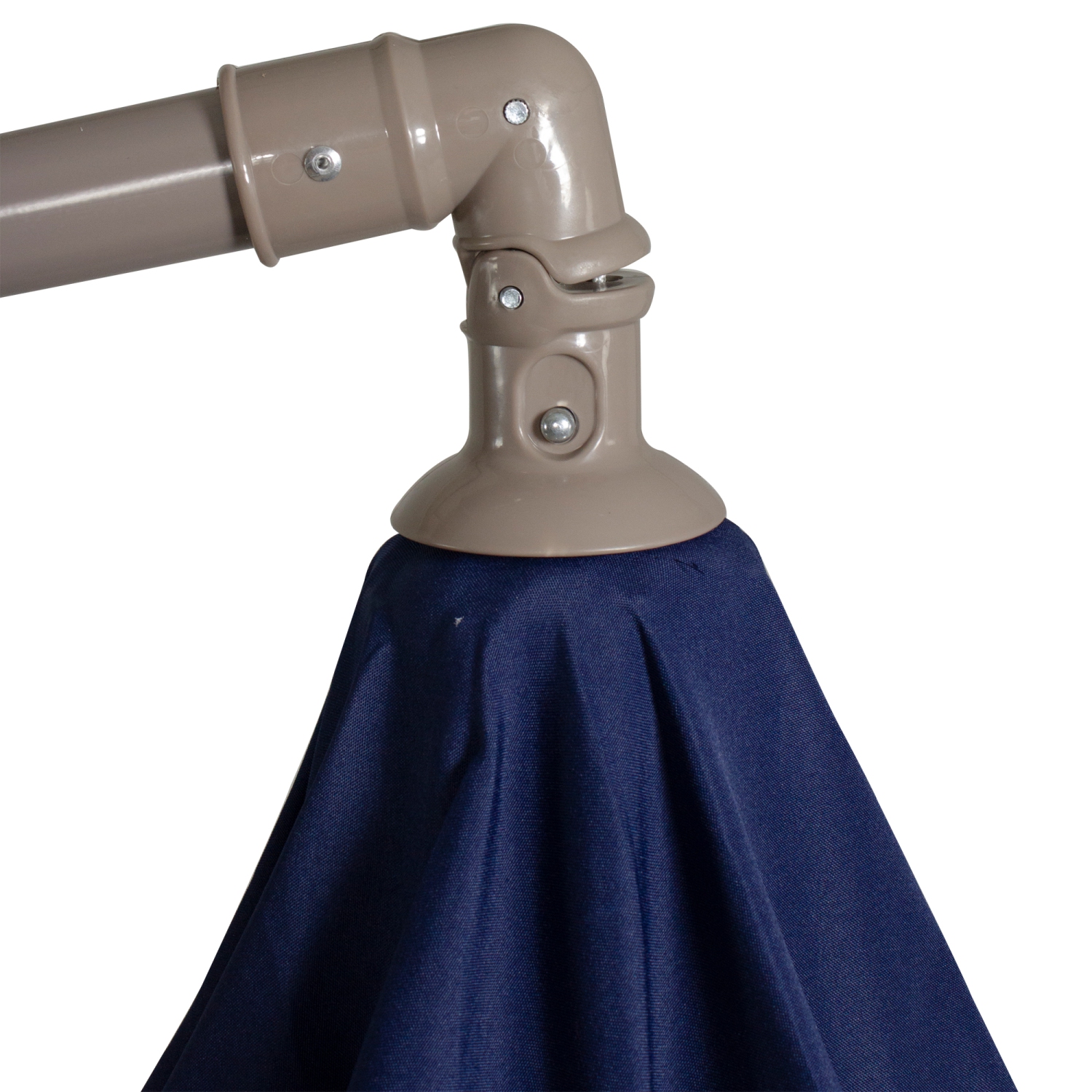 10ft Offset Outdoor Patio Umbrella with Hand Crank, Navy Blue