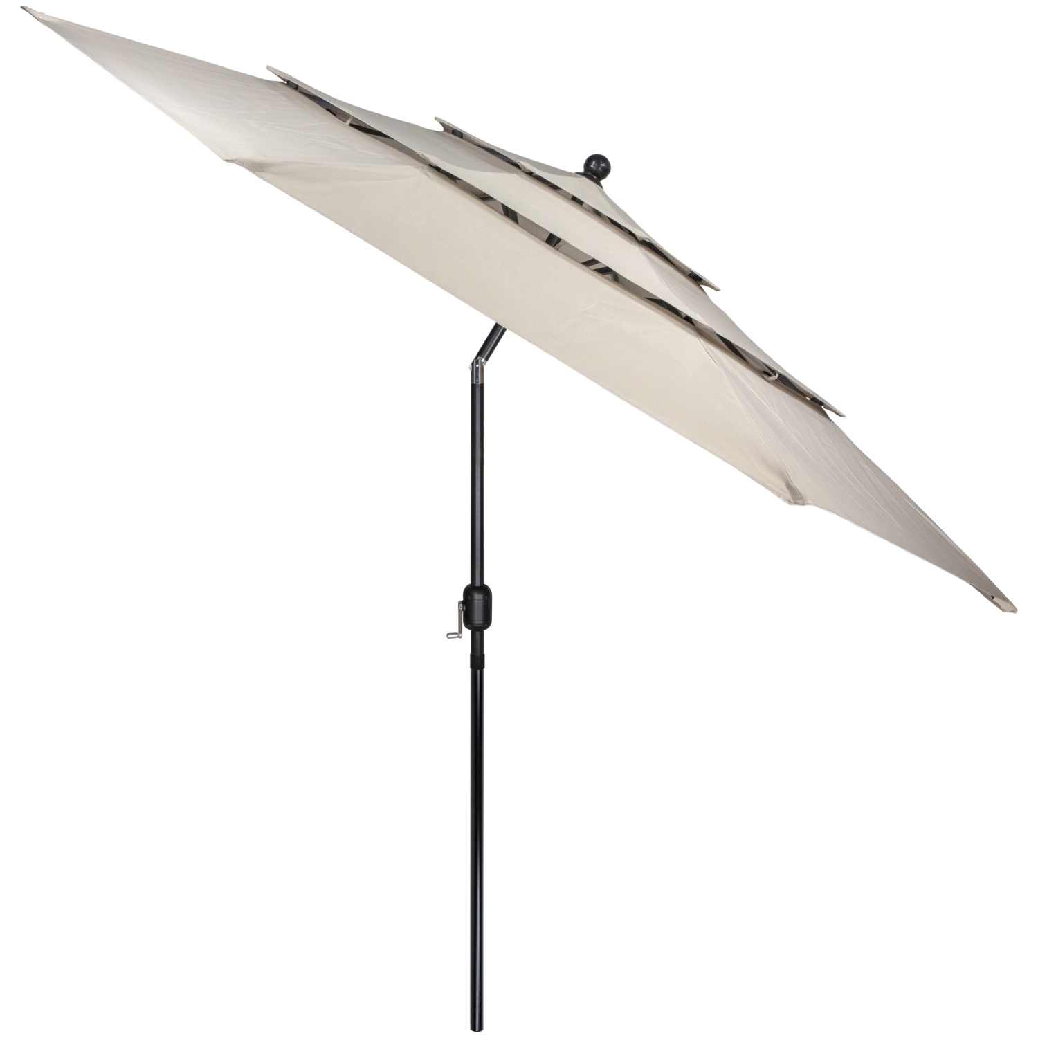 9.75ft Outdoor Patio Market Umbrella with Hand Crank and Tilt, Beige