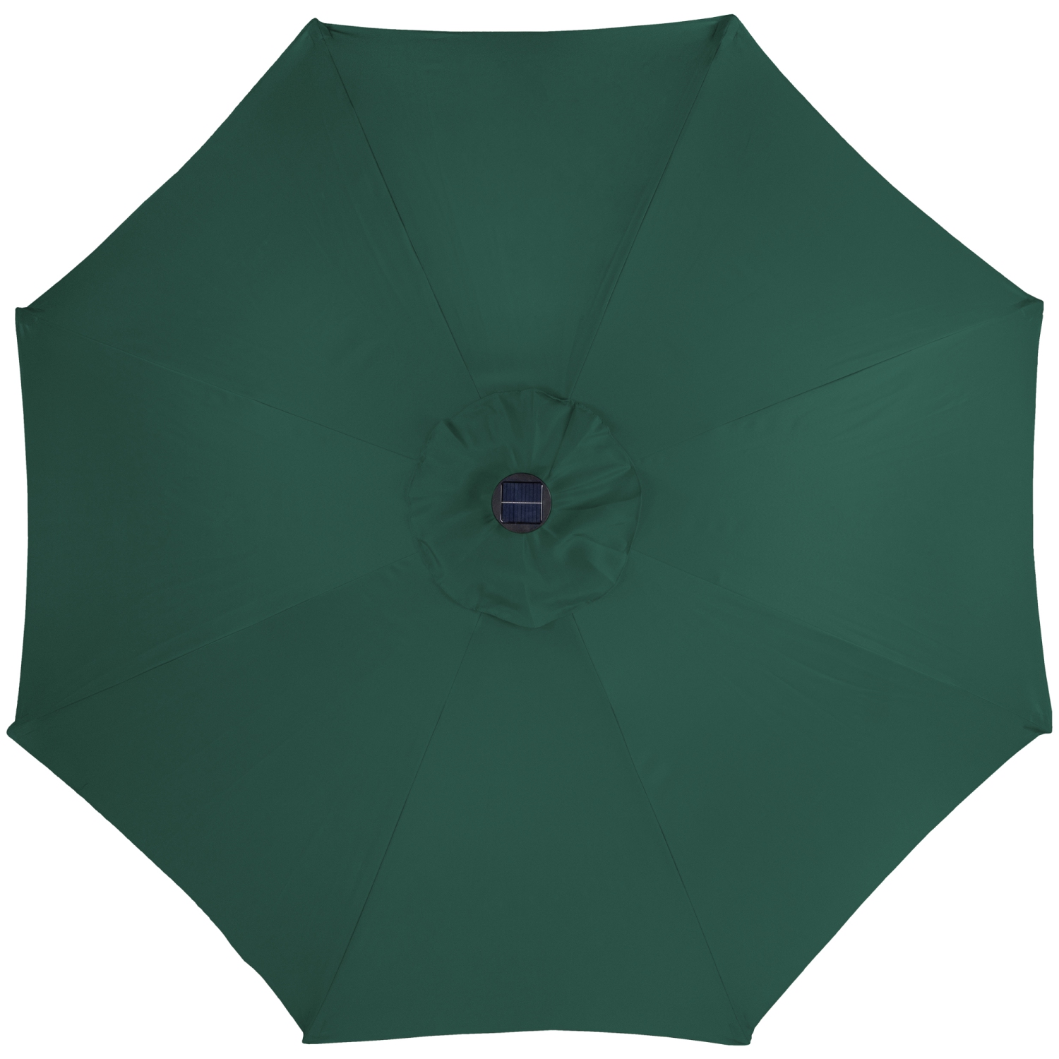 9ft Solar Lighted Outdoor Patio Market Umbrella with Hand Crank and Tilt, Hunter Green