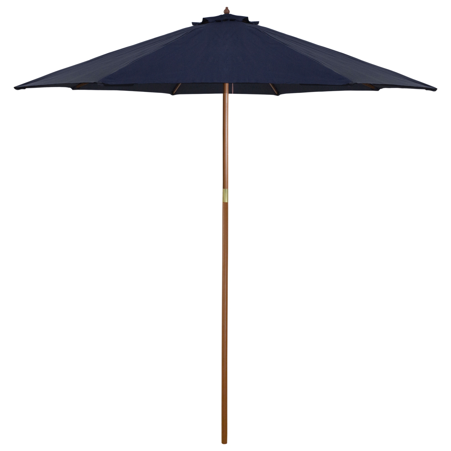 9ft Outdoor Patio Market Umbrella with Wooden Pole, Navy Blue