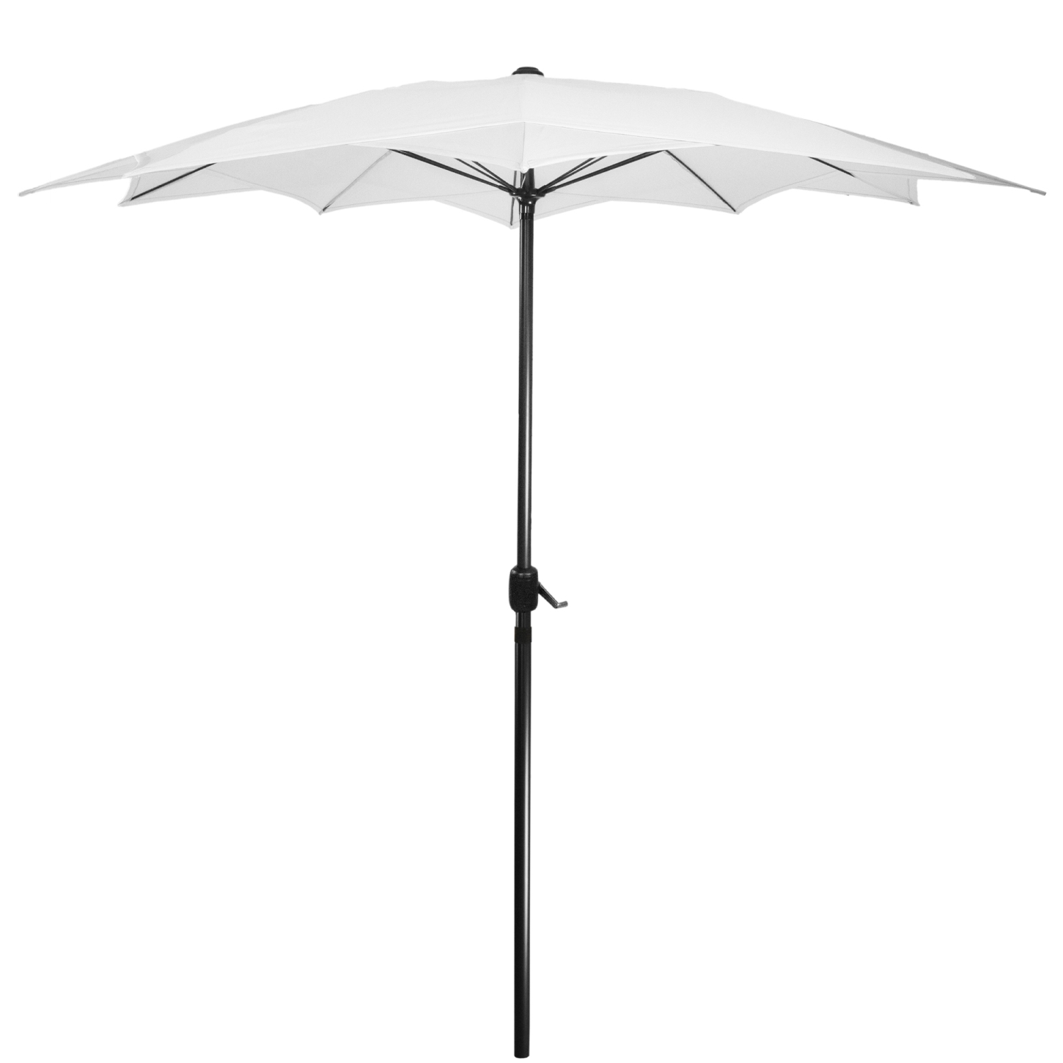 8.85ft Outdoor Patio Lotus Umbrella with Hand Crank, White