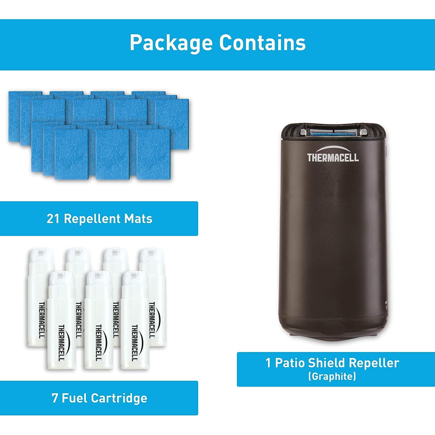 Thermacell Patio Shield Mosquito Repeller And Refill Bundle - DEET-Free & Scent-Free - Black