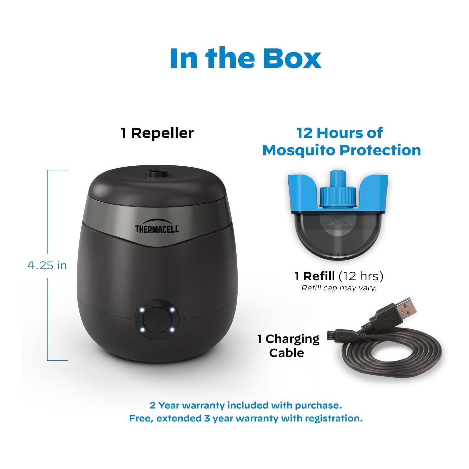 Chasse-moustiques ThermaCELL rechargeable Repeller série E avec autonomie de 9H heures