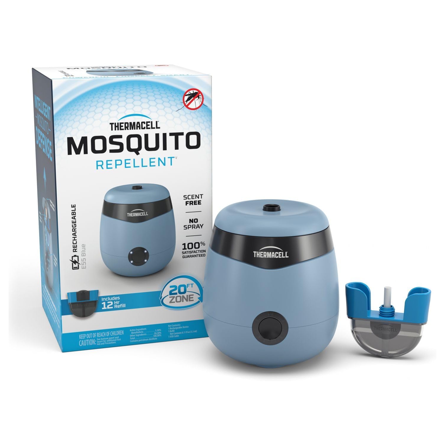 Thermacell Mosquito Repellent E-Series Rechargeable Repeller with 5.5 Hour Battery Life
