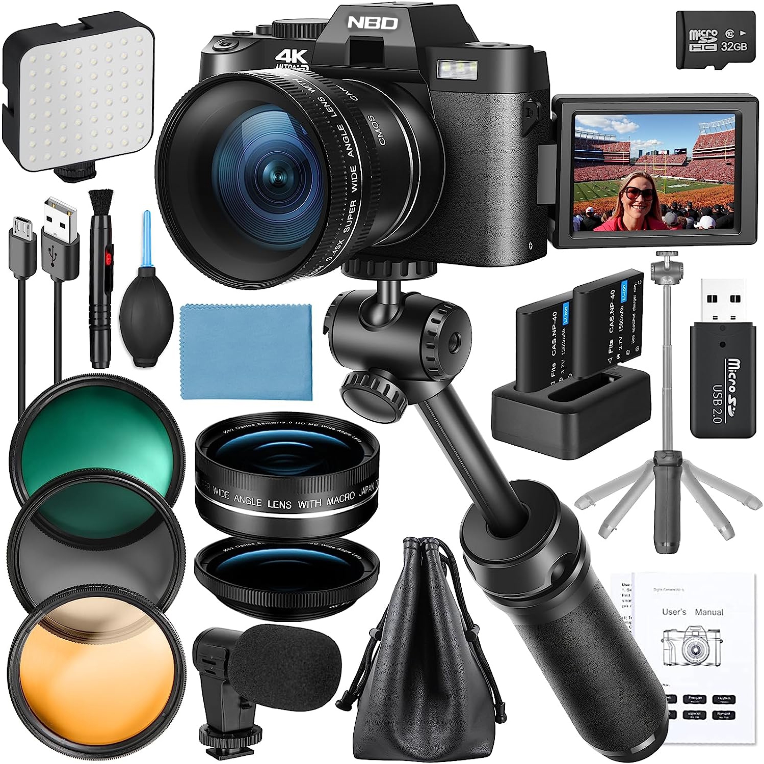 NBD 4K Digital Camera for Photography 48MP Vlogging Camera for